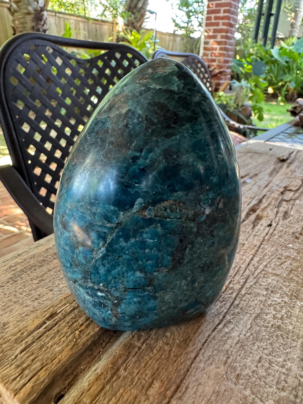 Medium Blue Apatite Polished Free Form from Madagascar 1196g 2lbs 10.2oz Specimen
