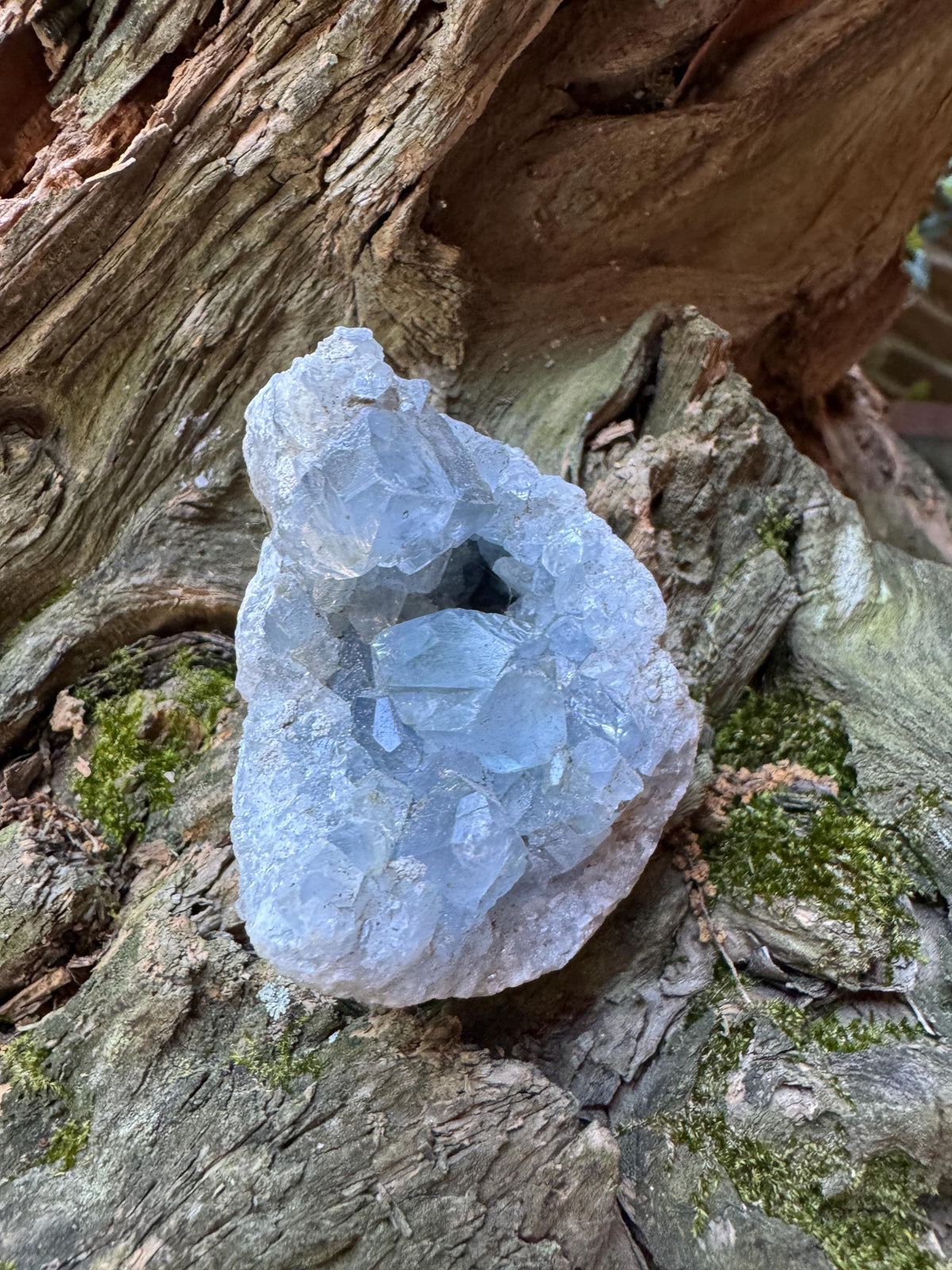 Sparkly Blue Celestine/Celestite Geode 198g Specimen, Madagascar Mineral Crystal