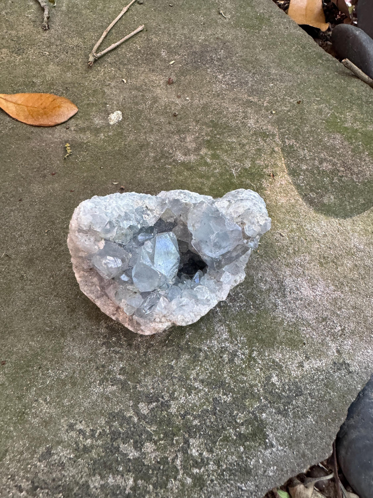 Sparkly Blue Celestine/Celestite Geode 198g Specimen, Madagascar Mineral Crystal