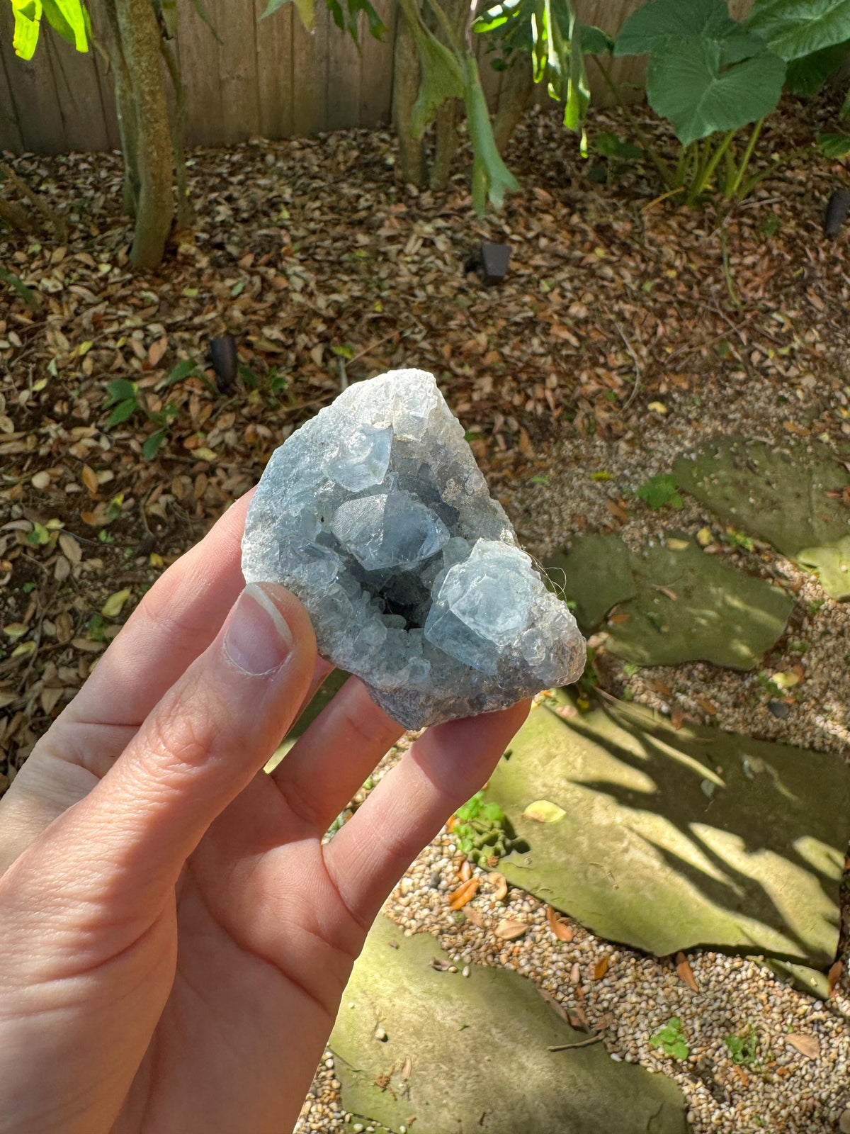 Sparkly Blue Celestine/Celestite Geode 198g Specimen, Madagascar Mineral Crystal