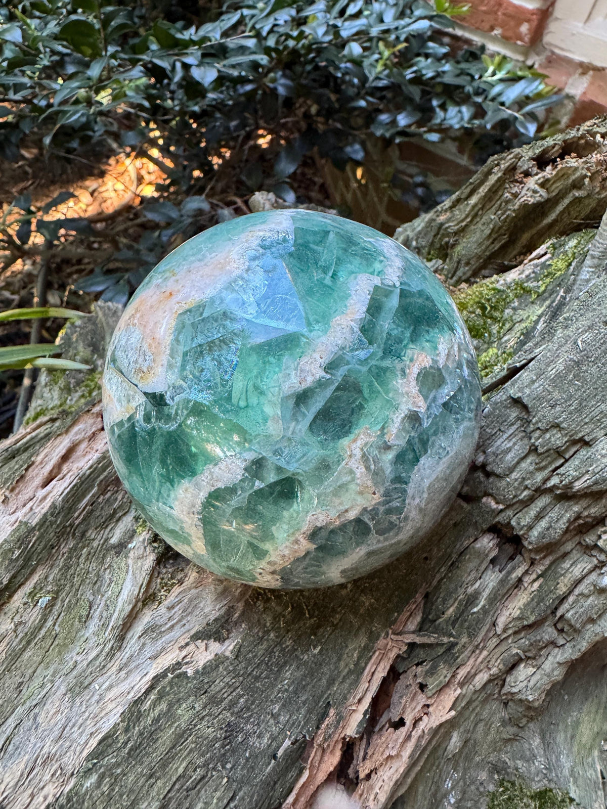 Medium Polished Rainbow Fluorite Sphere 1380g 3lb 6.7oz From Mexico, Specimen