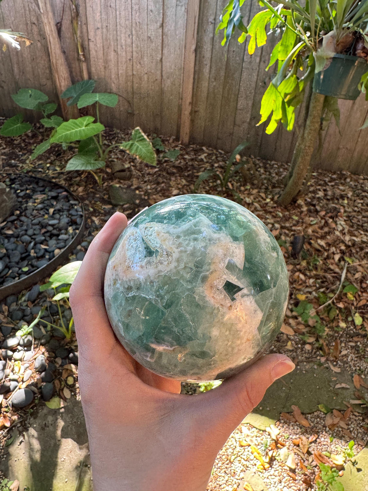 Medium Polished Rainbow Fluorite Sphere 1380g 3lb 6.7oz From Mexico, Specimen