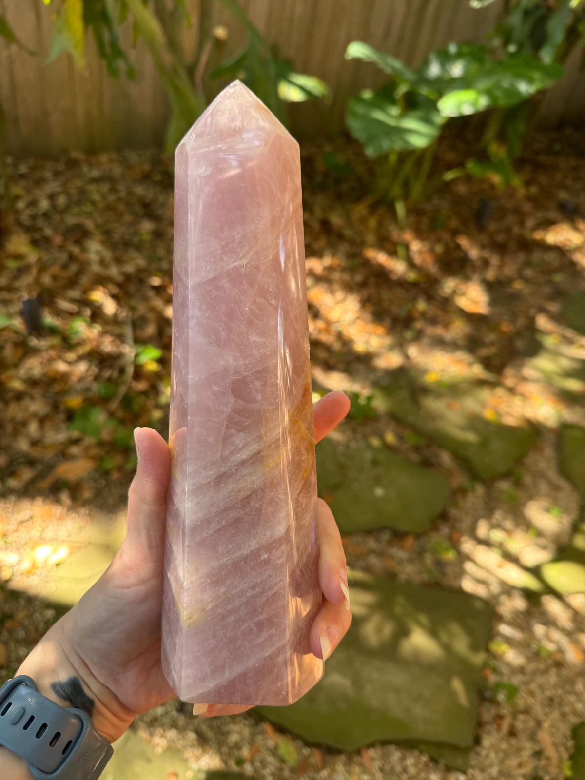 Polished Rose Quartz Tower, From Madagascar, 1180g 2lb 9.7oz Crystal, Specimen Mineral