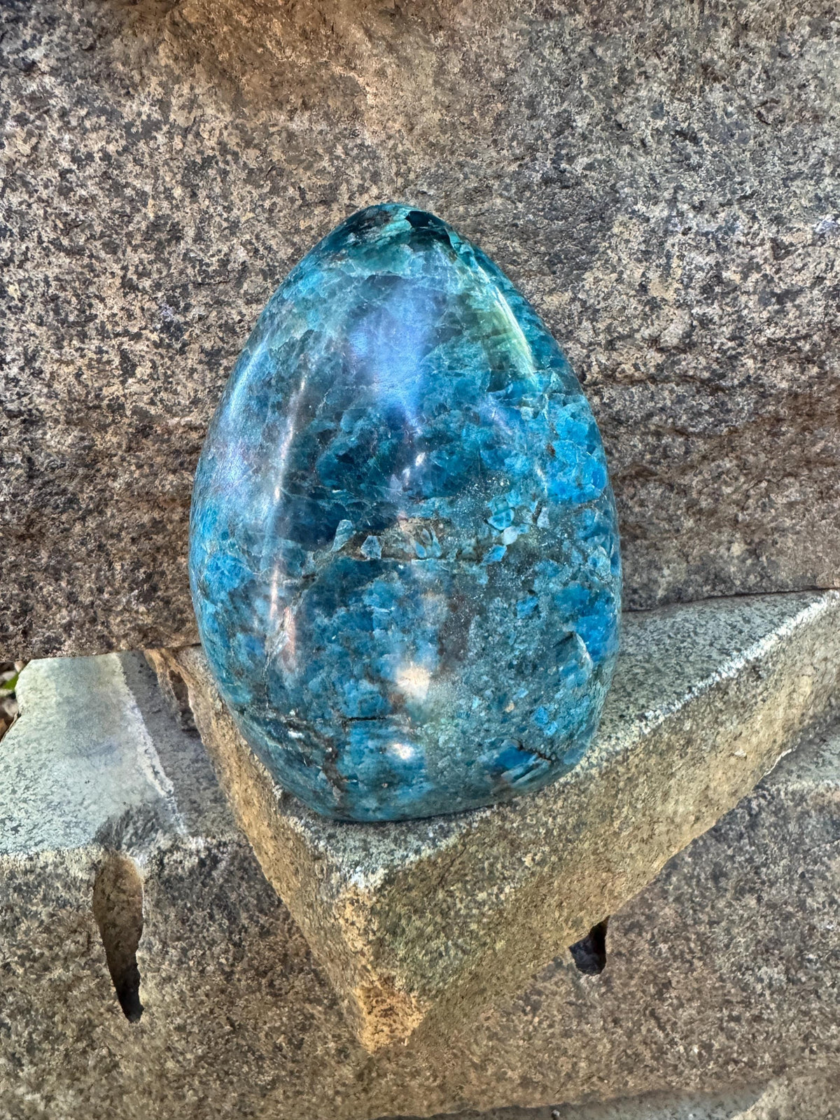 Medium Blue Apatite Polished Free Form from Madagascar 1196g 2lbs 10.2oz Specimen