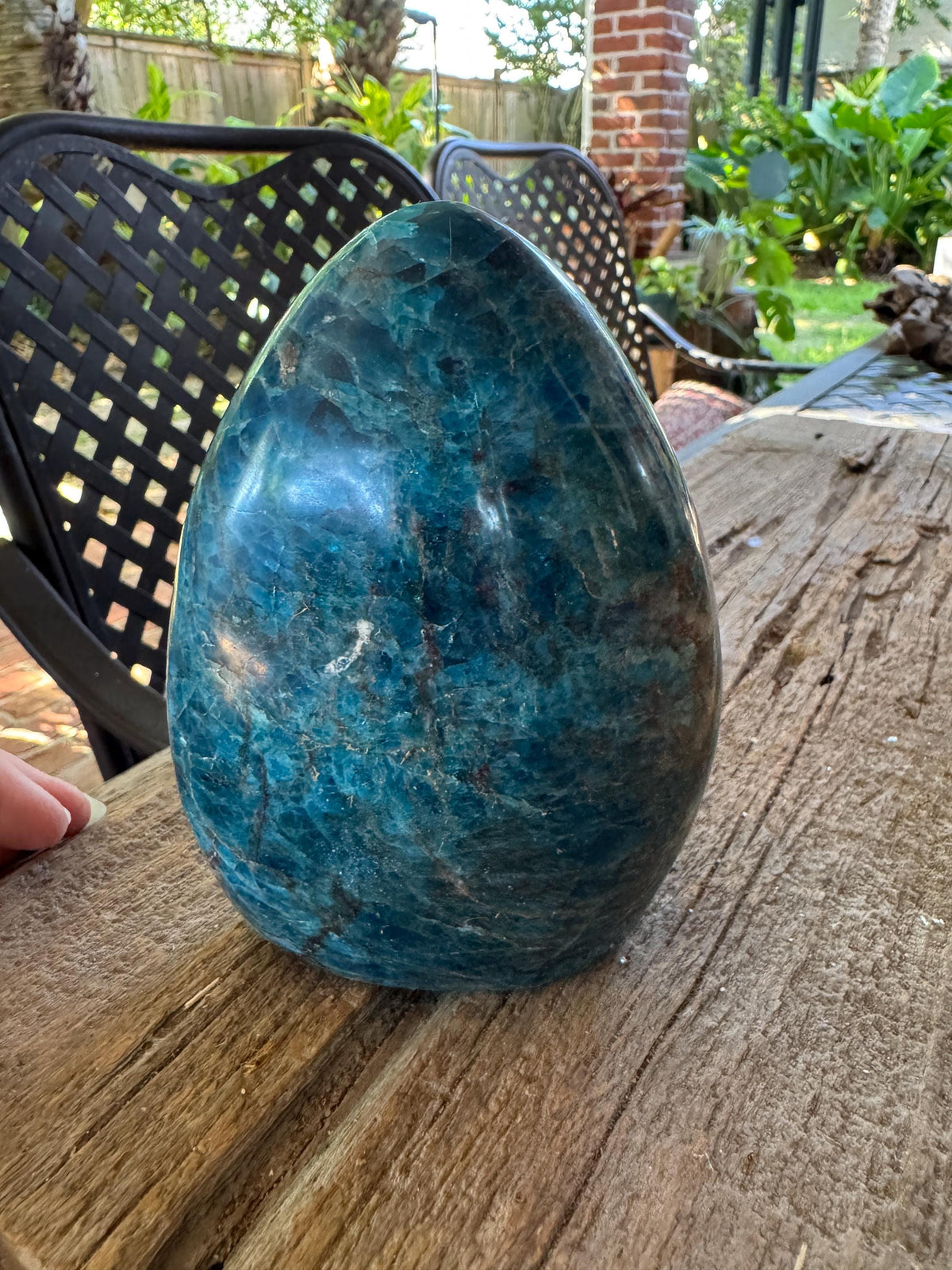 Medium Blue Apatite Polished Free Form from Madagascar 1196g 2lbs 10.2oz Specimen