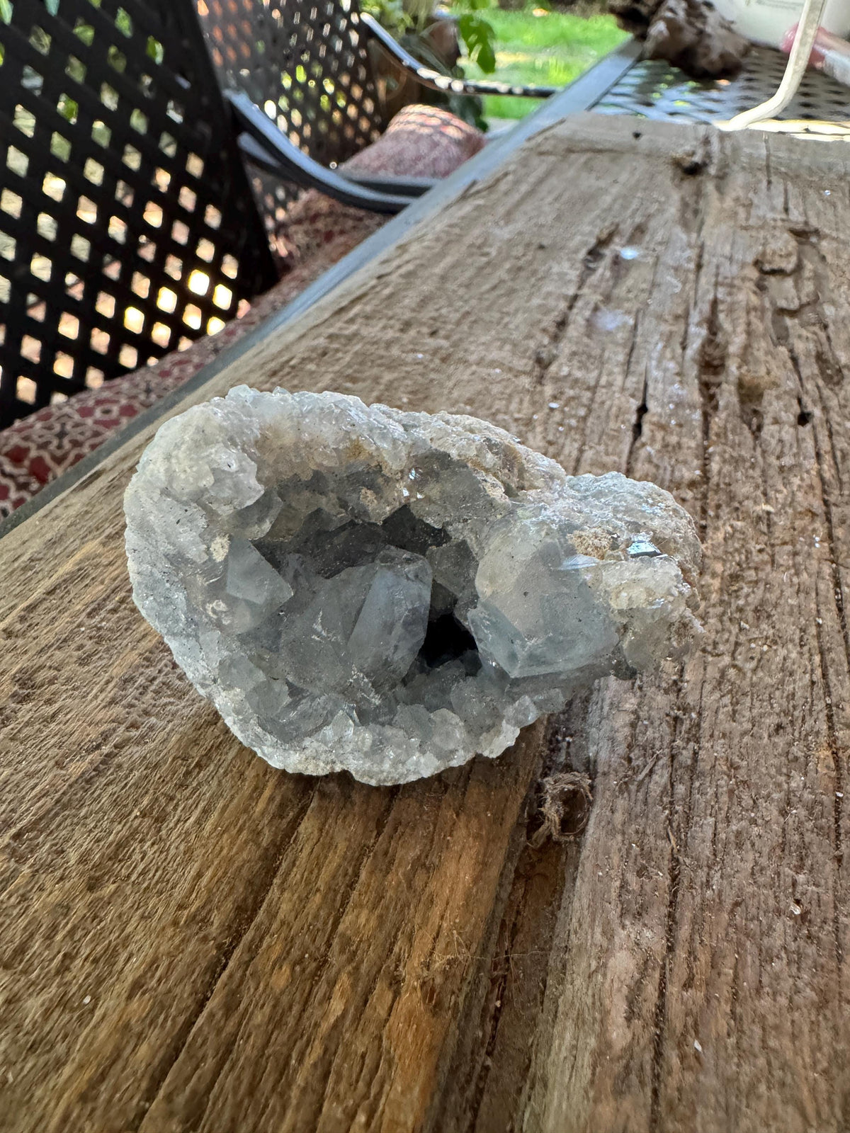 Sparkly Blue Celestine/Celestite Geode 198g Specimen, Madagascar Mineral Crystal