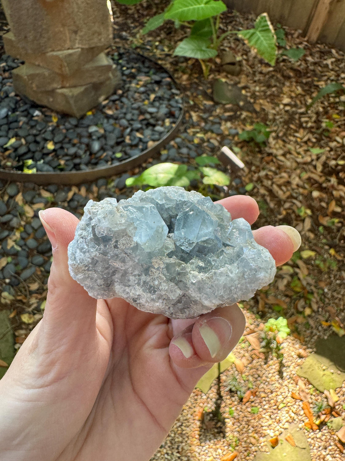 Sparkly Blue Celestine/Celestite Geode 198g Specimen, Madagascar Mineral Crystal
