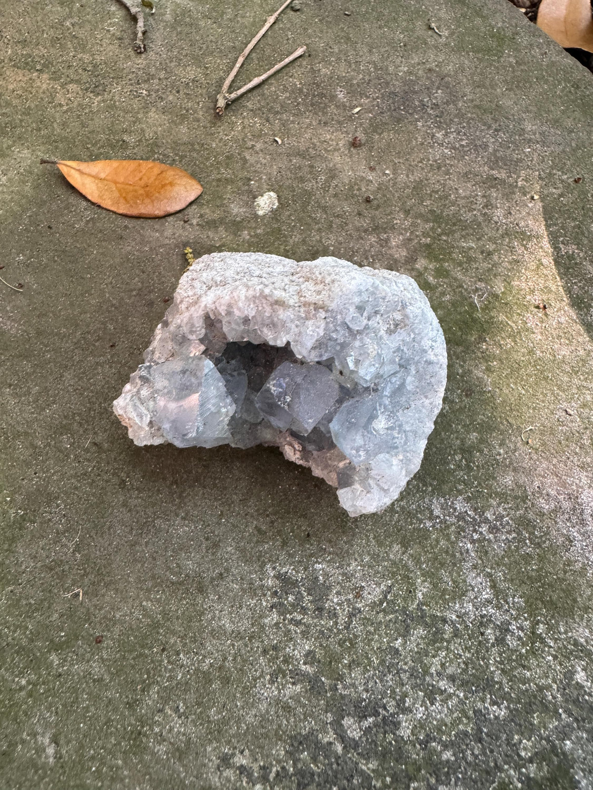 Sparkly Blue Celestine/Celestite Geode 198g Specimen, Madagascar Mineral Crystal