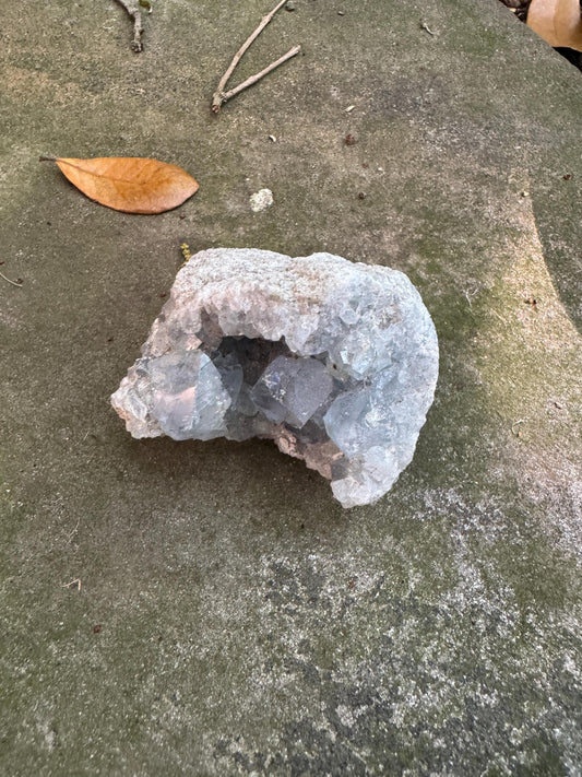 Sparkly Blue Celestine/Celestite Geode 198g Specimen, Madagascar Mineral Crystal