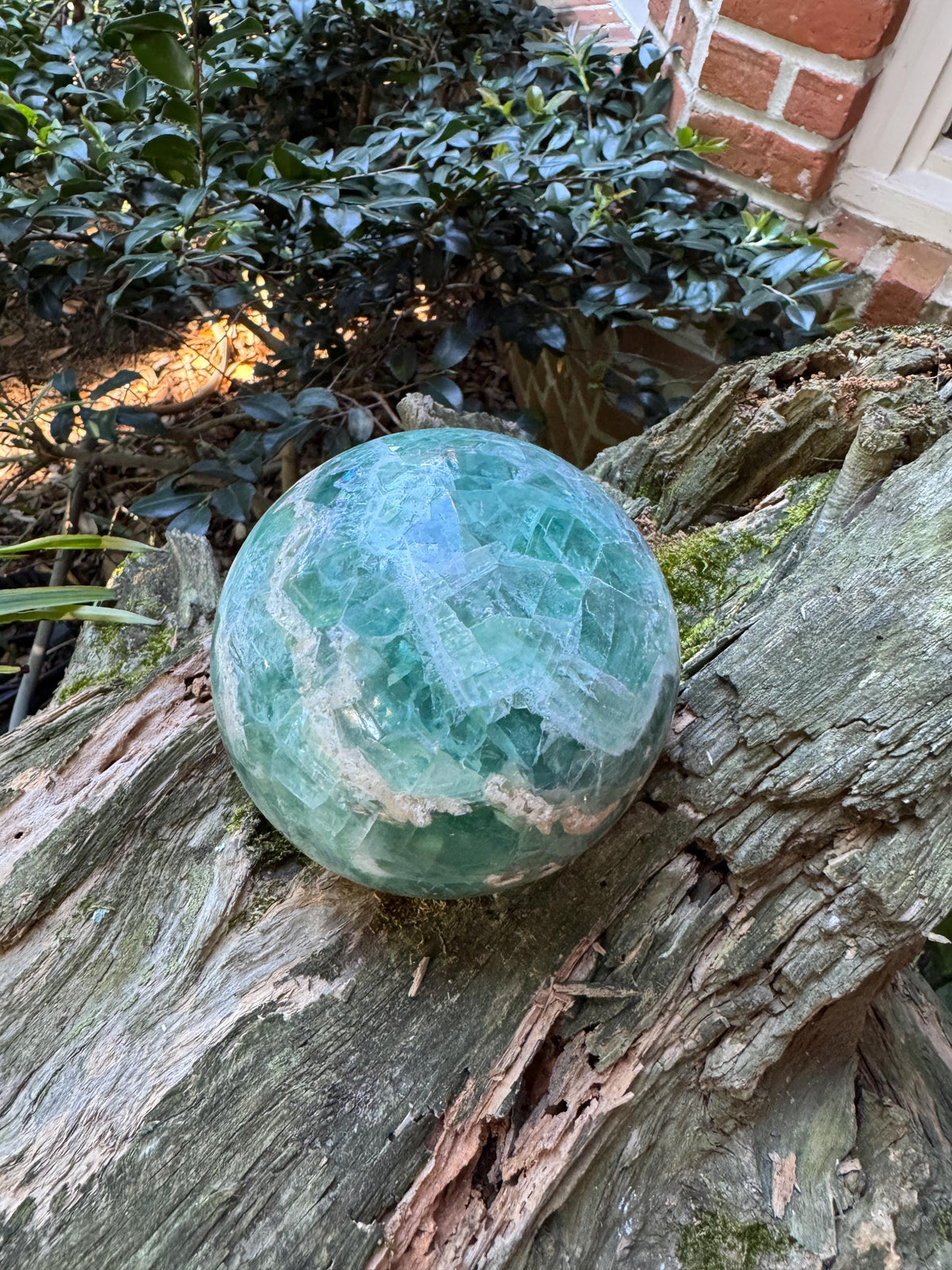 Medium Polished Rainbow Fluorite Sphere 1380g 3lb 6.7oz From Mexico, Specimen