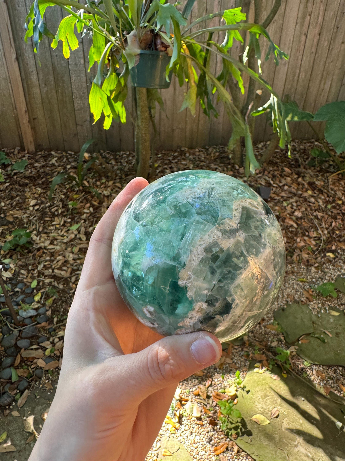 Medium Polished Rainbow Fluorite Sphere 1380g 3lb 6.7oz From Mexico, Specimen