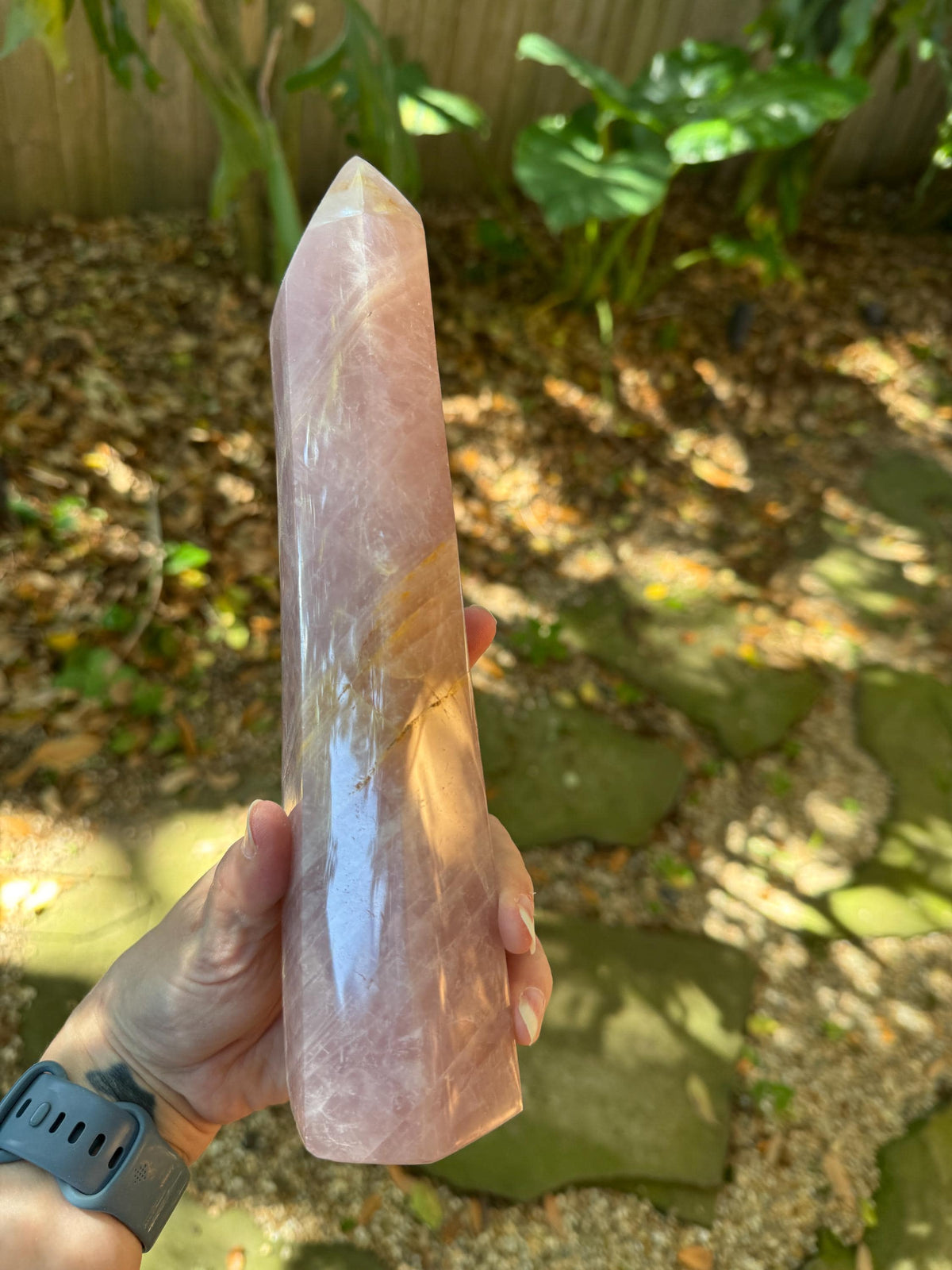 Polished Rose Quartz Tower, From Madagascar, 1180g 2lb 9.7oz Crystal, Specimen Mineral