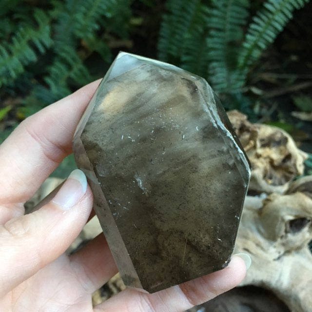 Brazilian Smokey Lodolite Garden Quartz Polished Point 190.6g Minas Gerais Metaphysical, Healing, Pagan, Wicca, Collection