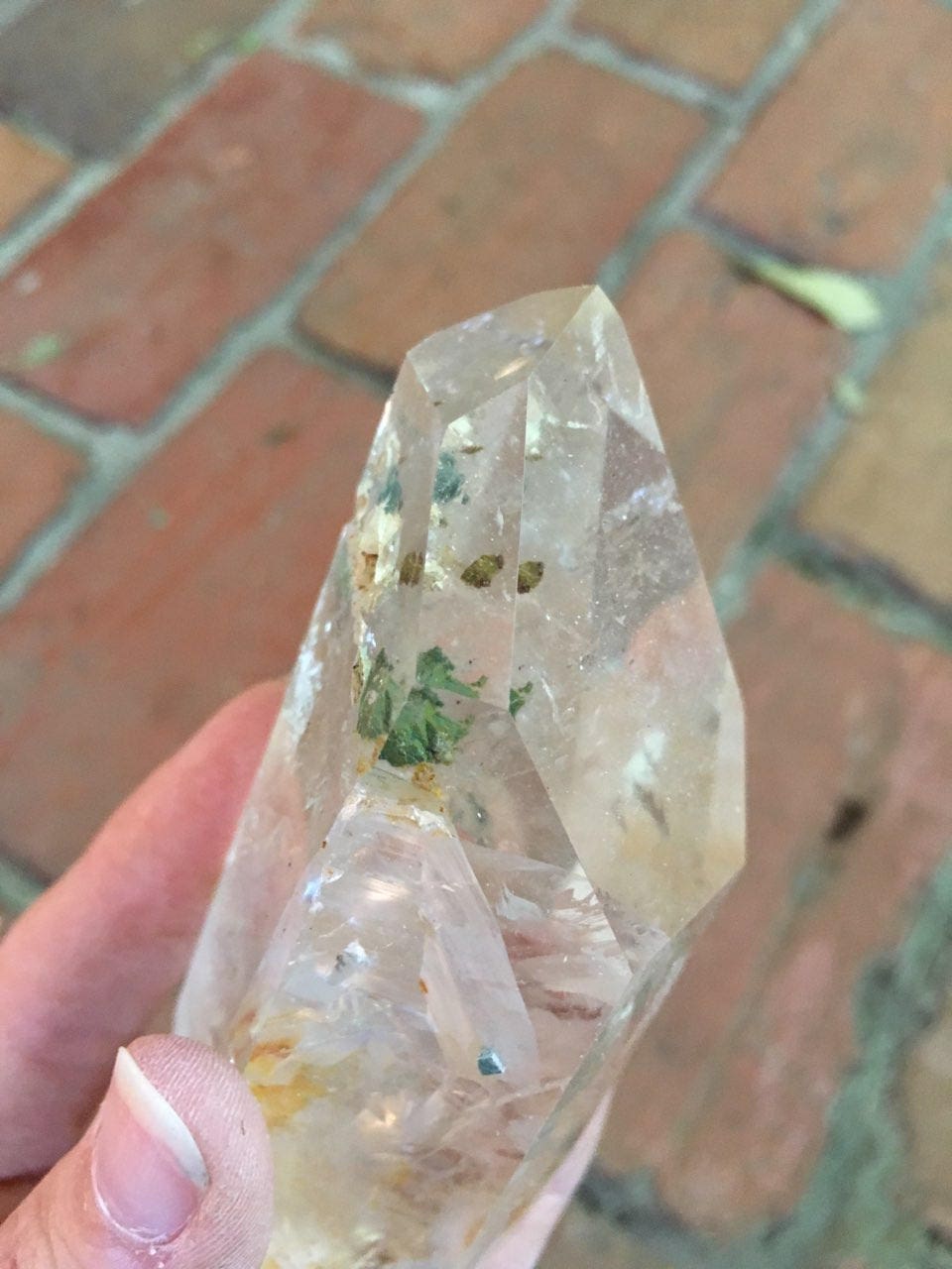 Brazilian Quartz Polished Chlorite Included Point 243g Minas Gerais