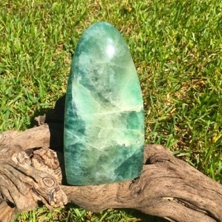 Large Polished Green Teal and Purple Fluorite Free Form Display From Madagascar 5lb 13.4oz 2650g