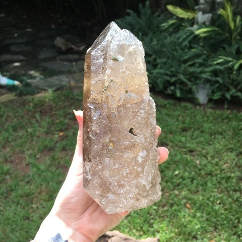 Smokey Citrine Brazilian Quartz With Tourmaline Half Polished 1710g 2lb 12.4oz Minas Gerais