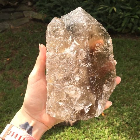 Smokey Citrine Brazilian Quartz With Tourmaline Half Polished 1710g 2lb 12.4oz Minas Gerais