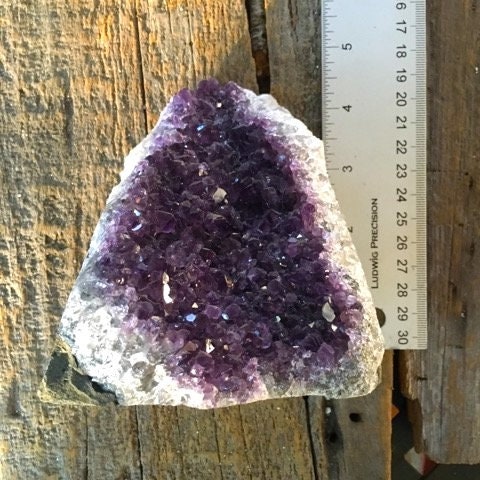 Self Standing Uruguay Amethyst With Calcite 1010g Specimen, Reiki Chakra