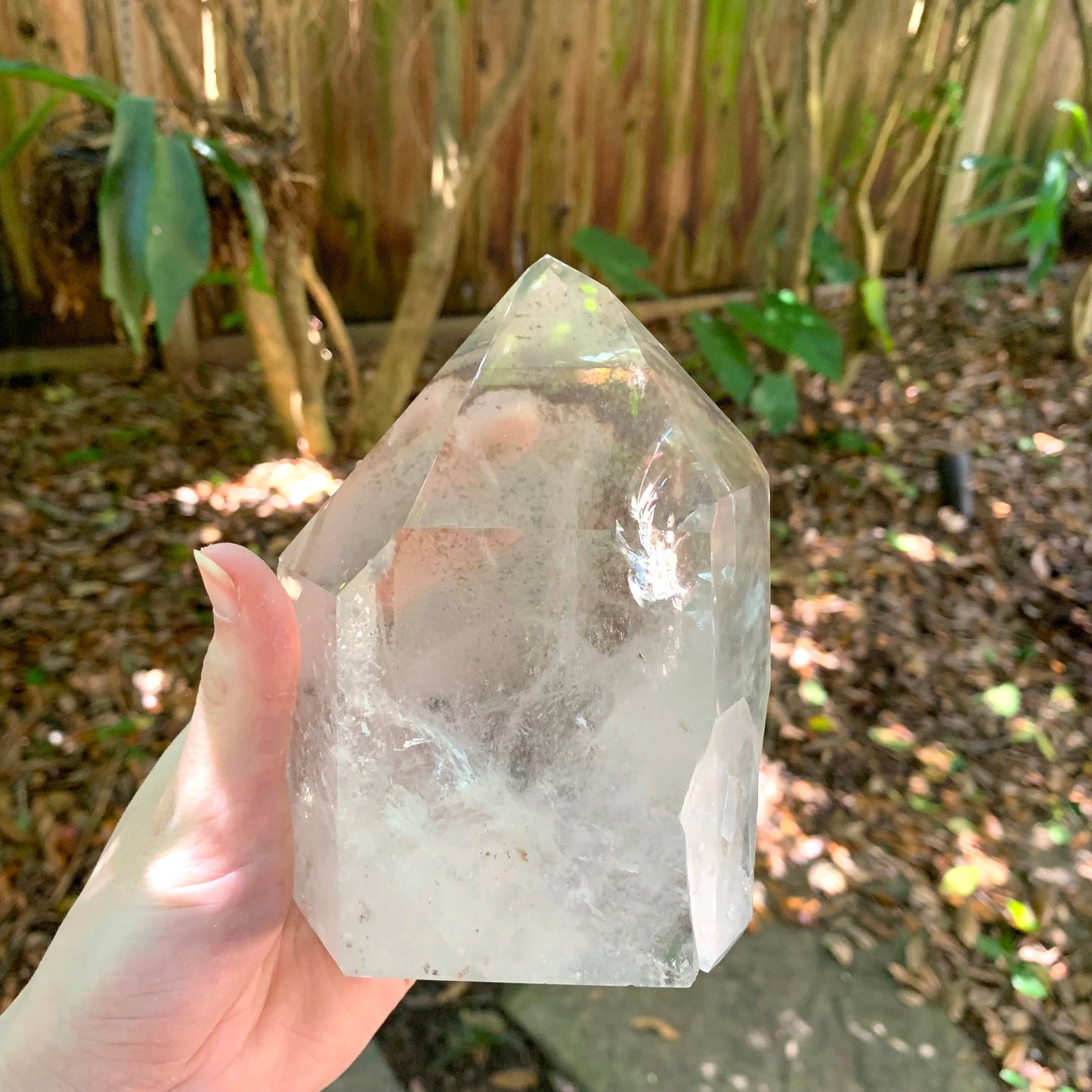 Green Chlorite & Lodolite Included Polished Phantom Quartz 1320g Specimen