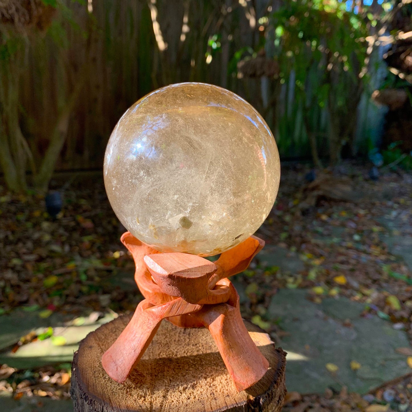 Brazilian Citrine Quartz Polished Sphere With Stand 89mm 975g Specimen