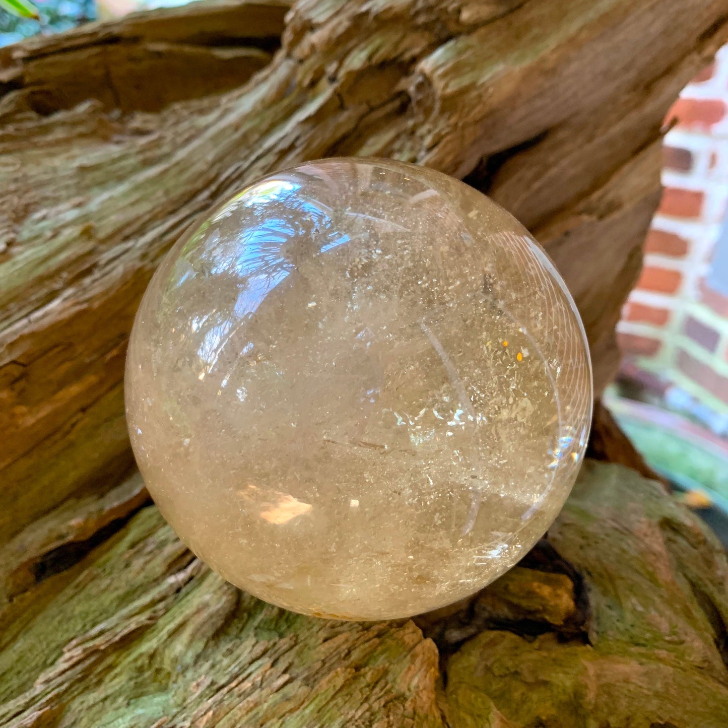 Brazilian Citrine Quartz Polished Sphere With Stand 89mm 975g Specimen