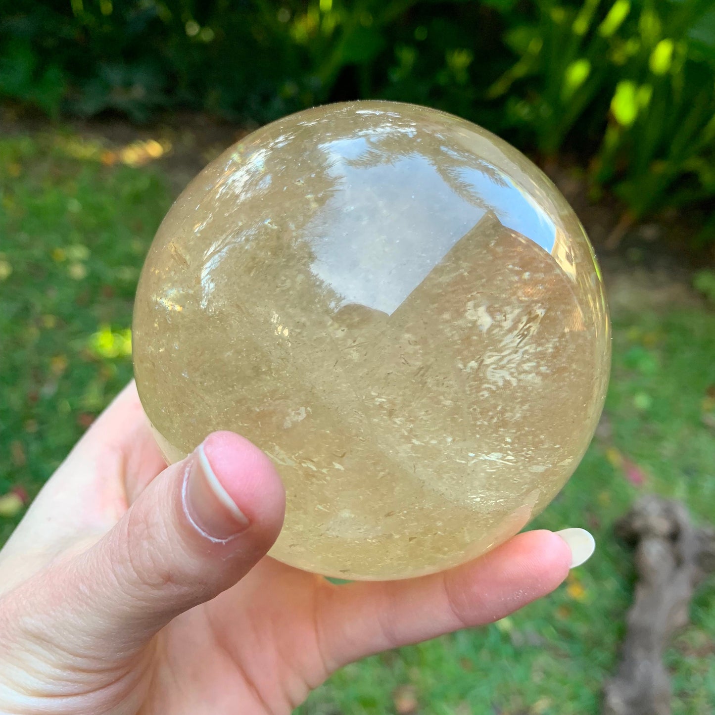 Brazilian Citrine Quartz Polished Sphere With Stand 89mm 975g Specimen