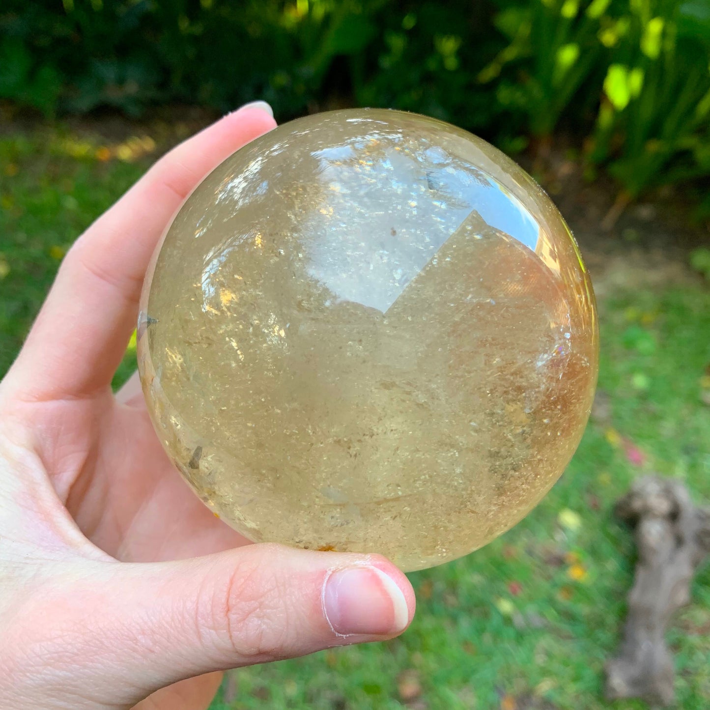 Brazilian Citrine Quartz Polished Sphere With Stand 89mm 975g Specimen