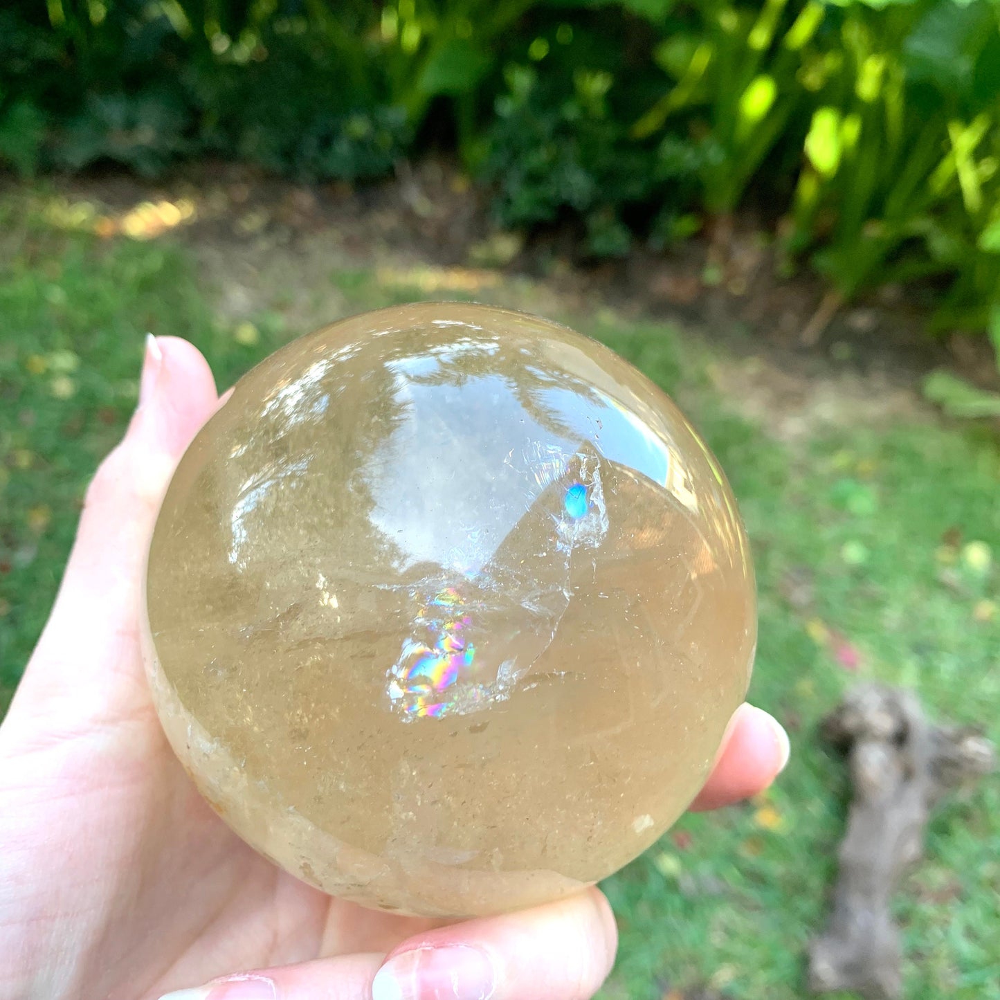 Brazilian Citrine Quartz Polished Sphere With Stand 89mm 975g Specimen