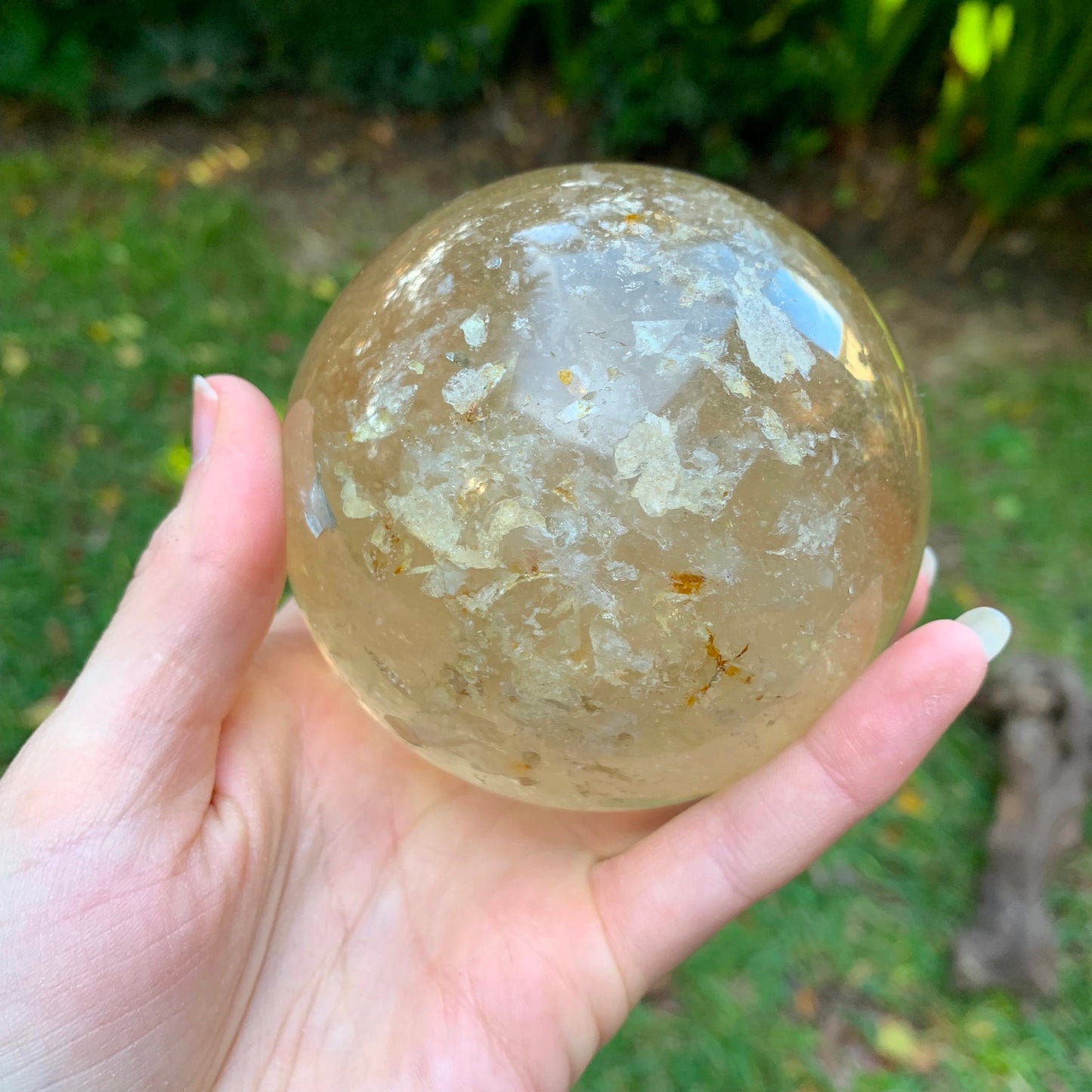 Brazilian Citrine Quartz Polished Sphere With Stand 89mm 975g Specimen