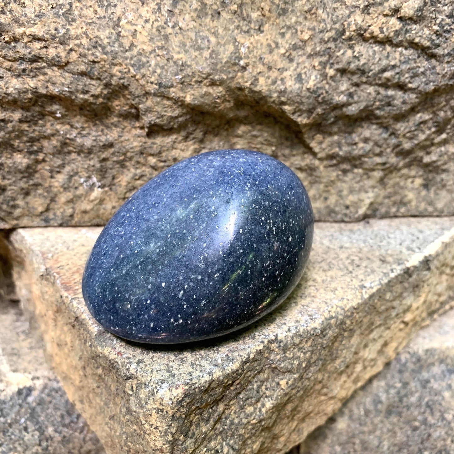 Blue Lazulite Palm Stone From Madagascar 246.6g Specimen