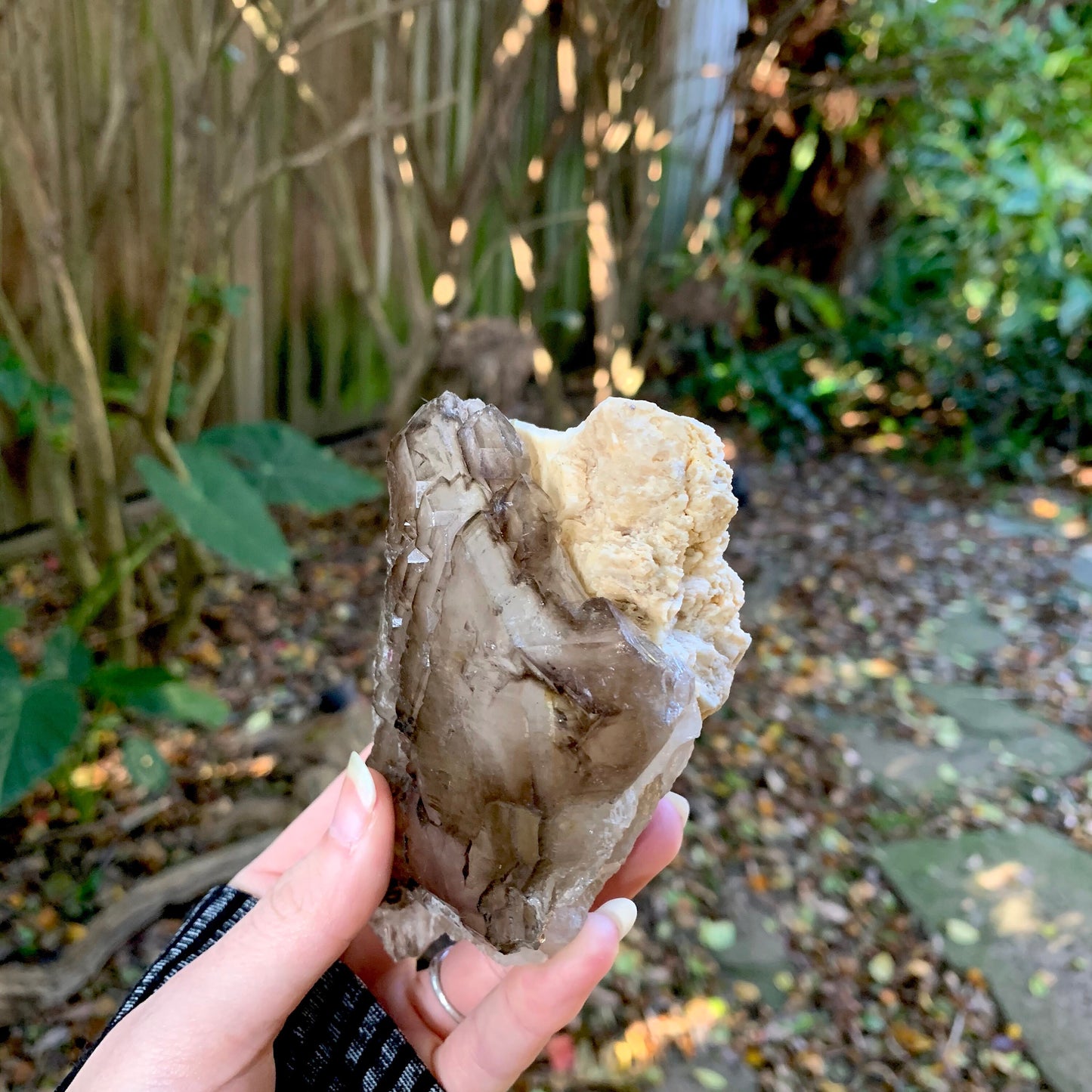 Smokey Elesital Quartz With Feldspar 595g from Minas Gerais Brazil