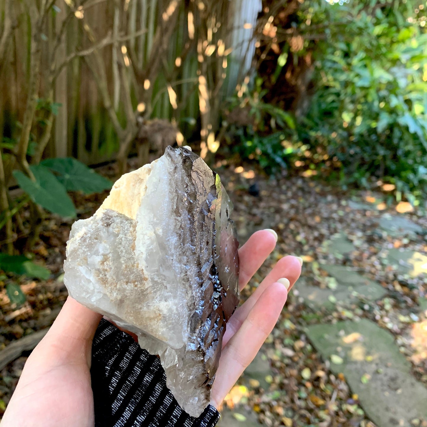 Smokey Elesital Quartz With Feldspar 595g from Minas Gerais Brazil