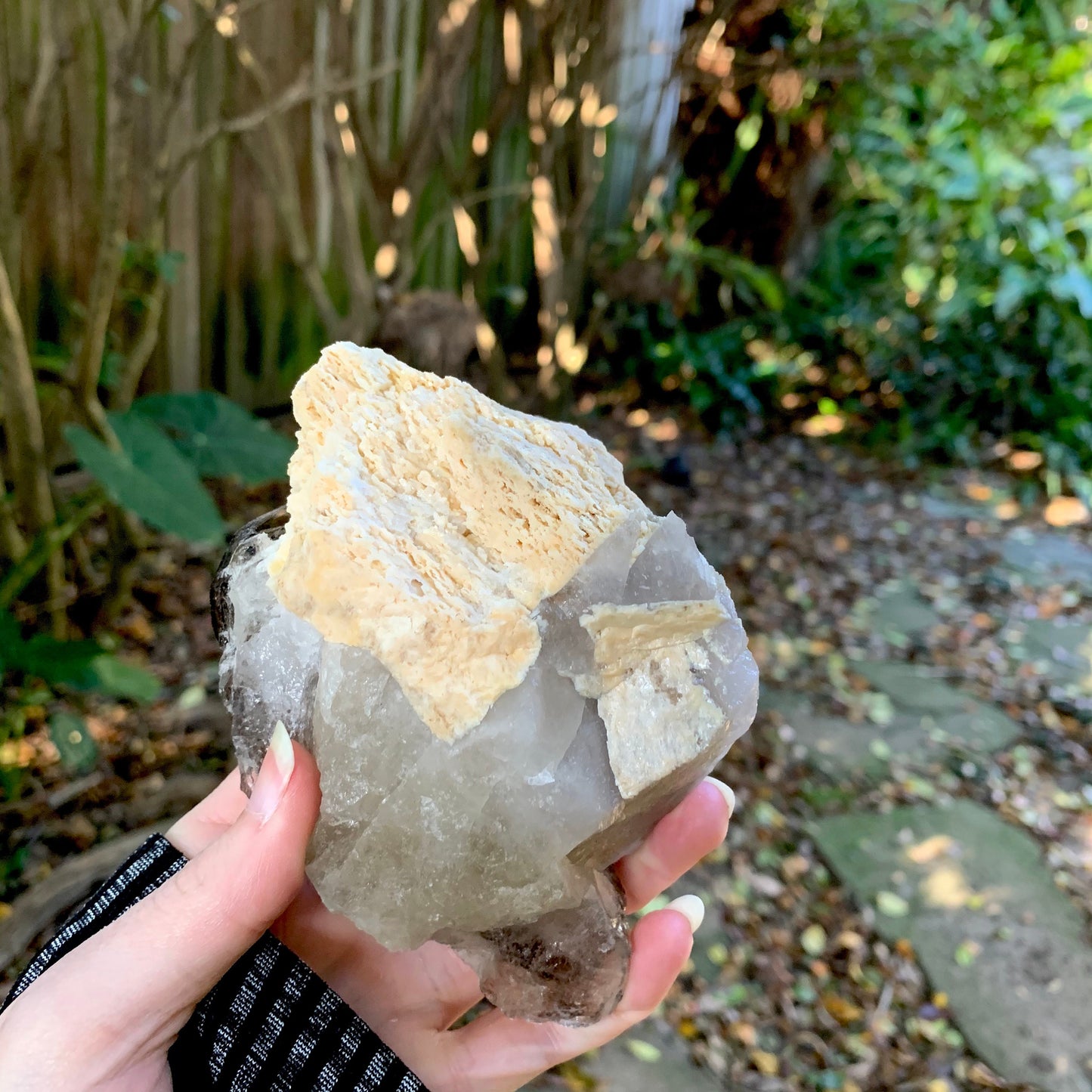 Smokey Elesital Quartz With Feldspar 595g from Minas Gerais Brazil