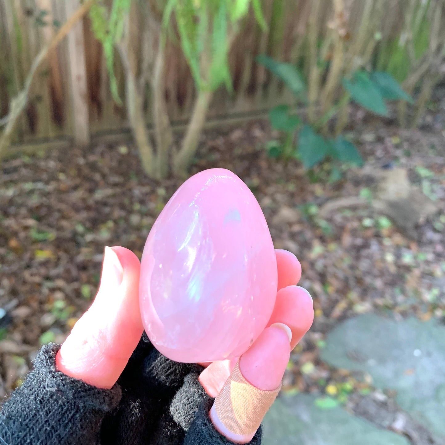 Polished Rose Quartz Palm Stone From Madagascar 153.8g Specimen