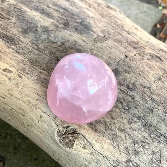 Polished Rose Quartz Palm Stone From Madagascar 153.8g Specimen