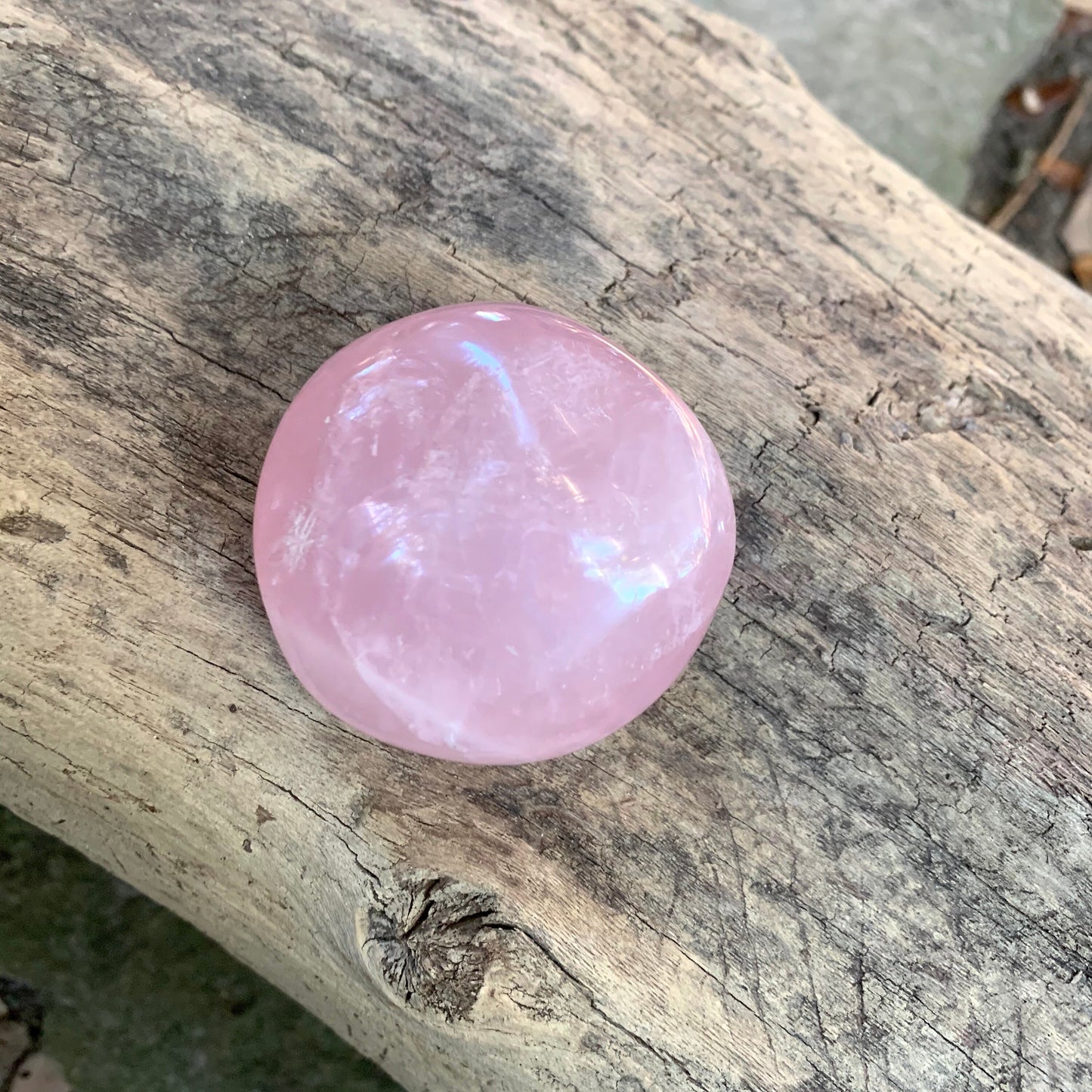 Polished Rose Quartz Palm Stone From Madagascar 153.8g Specimen