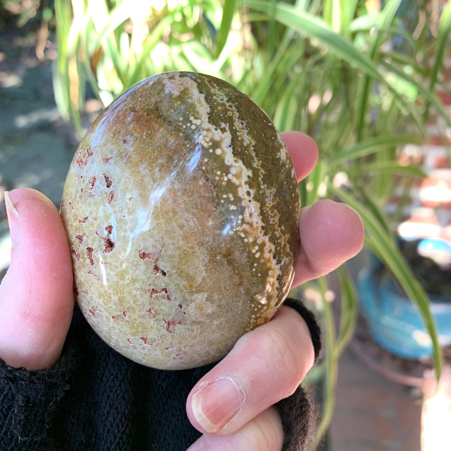 Ocean Jasper Palm Stone 148.6g  From Madagascar