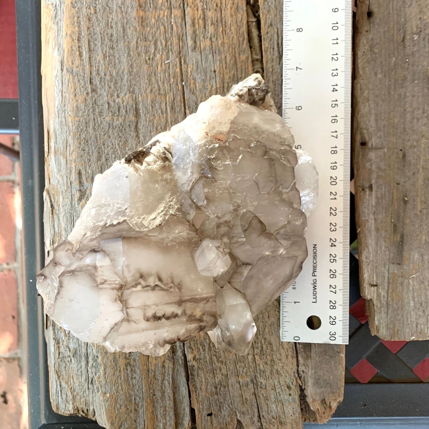 Smokey Elesital Quartz Specimen With Albite and Mica from Minas Gerais Brazil, 1820g 4lbs