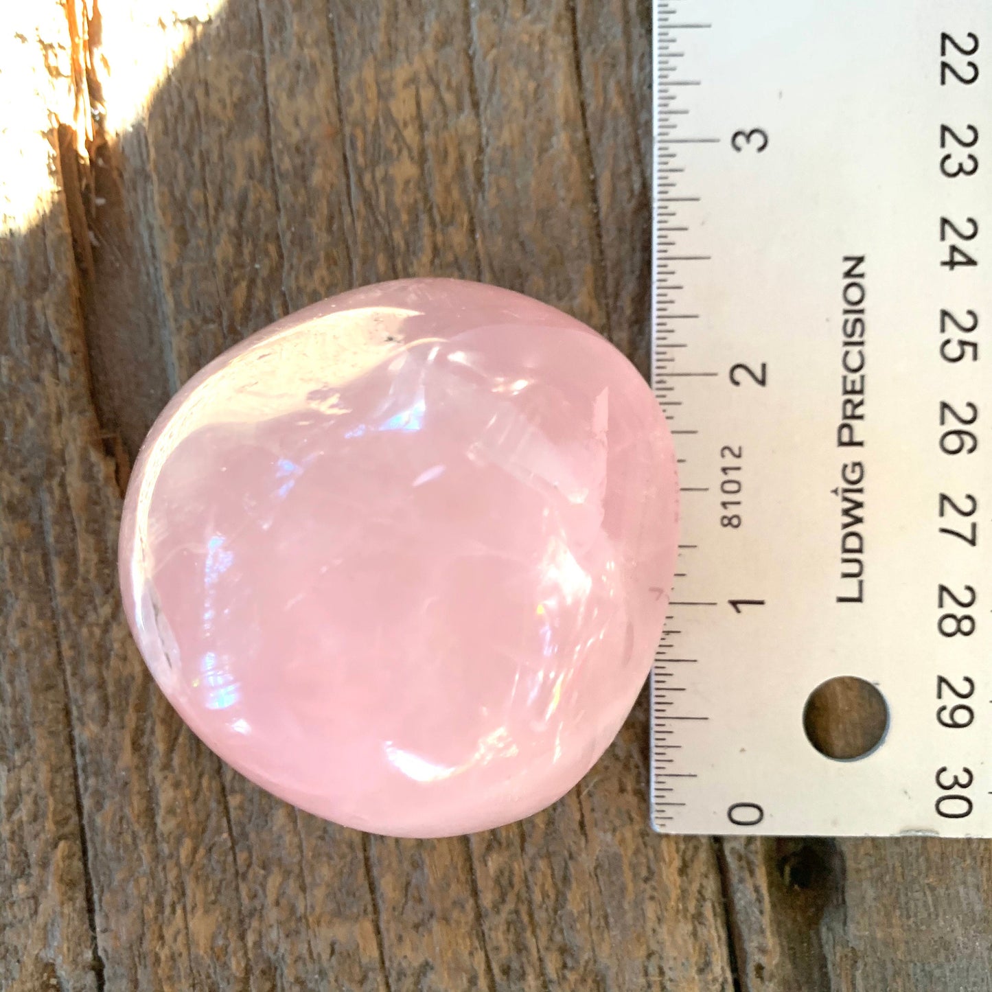 Polished Rose Quartz Palm Stone From Madagascar 153.8g Specimen