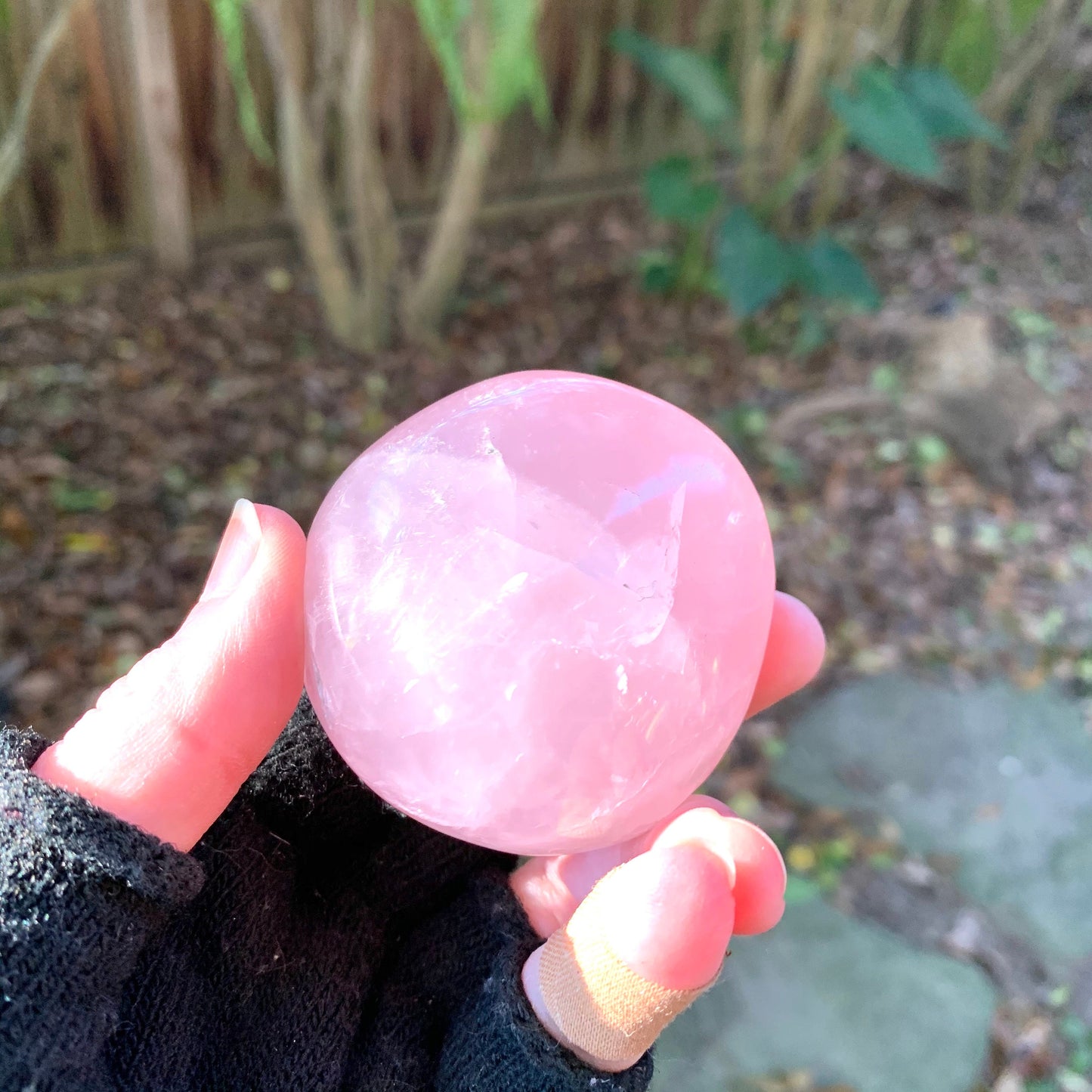 Polished Rose Quartz Palm Stone From Madagascar 153.8g Specimen