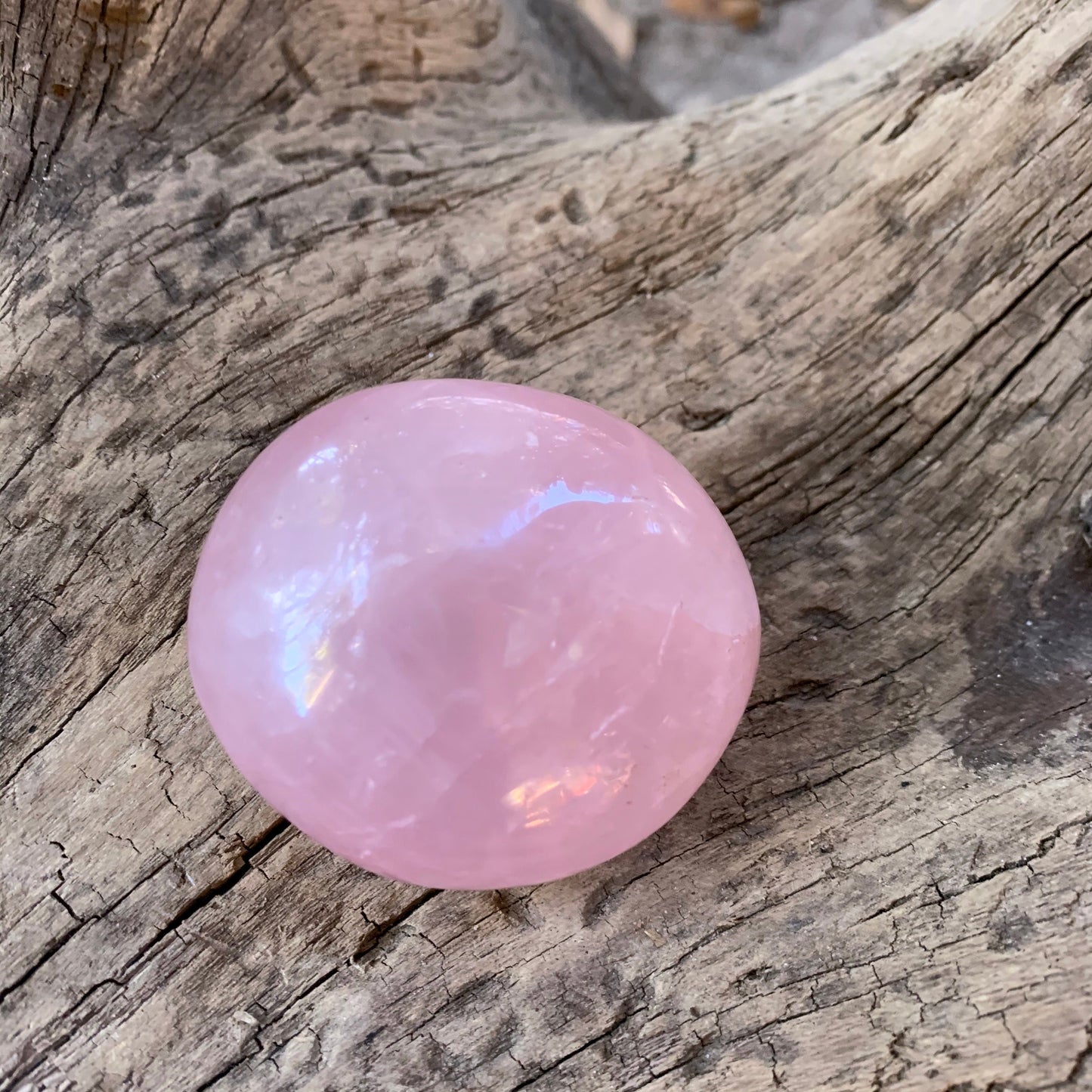 Polished Rose Quartz Palm Stone From Madagascar 128g Specimen