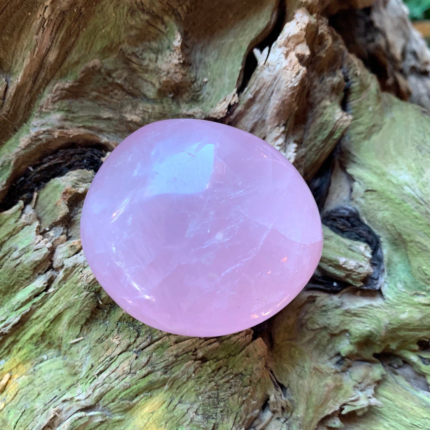 Polished Rose Quartz Palm Stone From Madagascar 128g Specimen