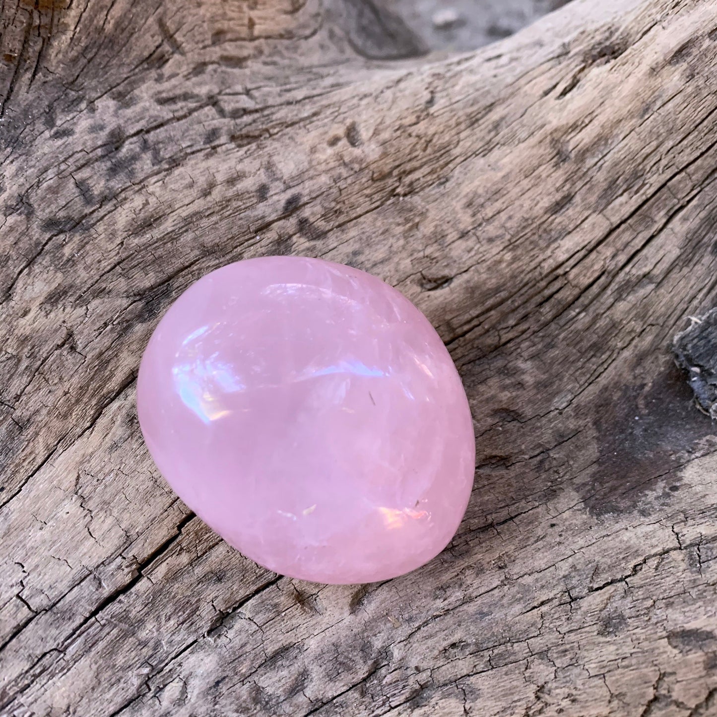 Polished Rose Quartz Palm Stone From Madagascar 128g Specimen