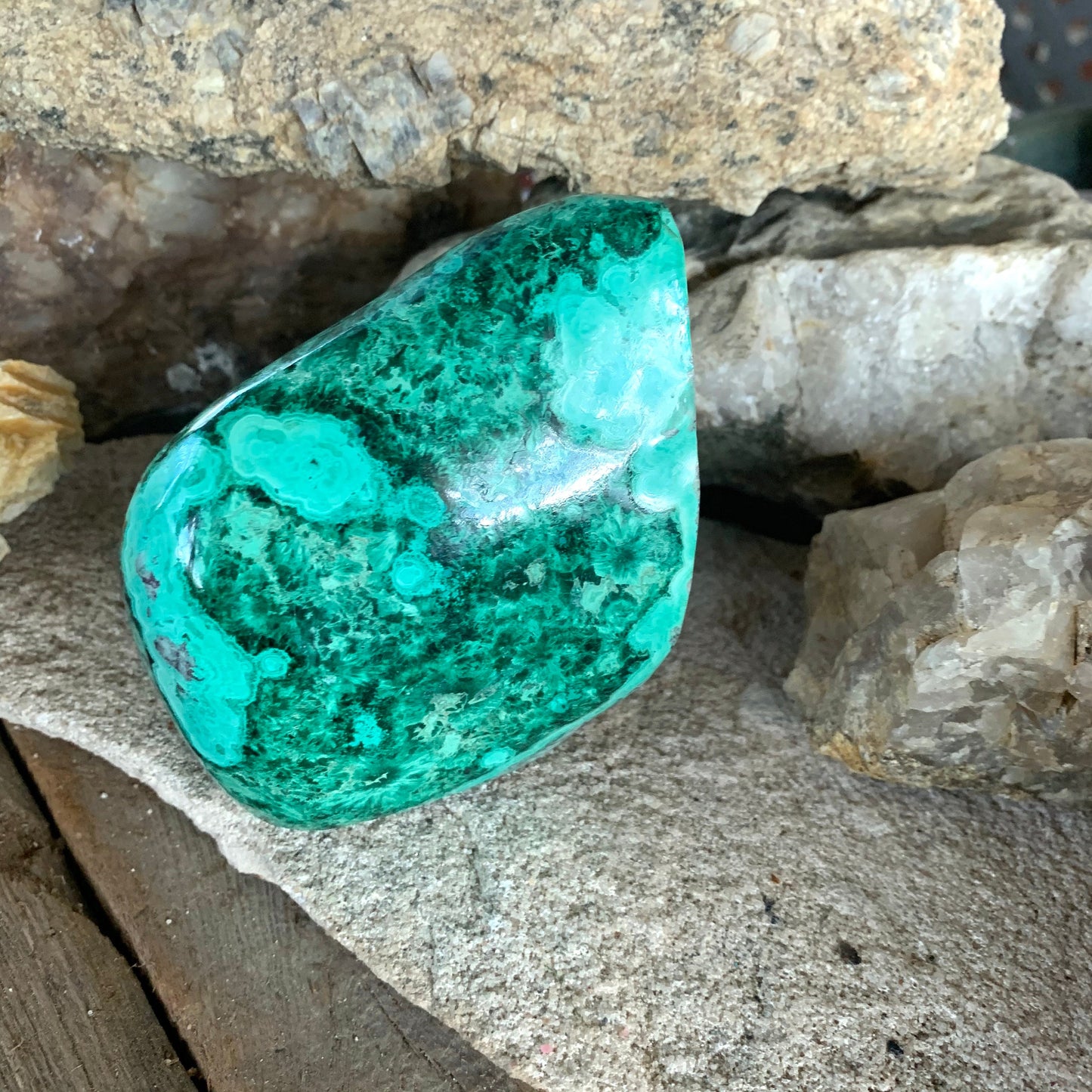 Polished Malachite 490g Specimen from Morenci Mine, Arizona