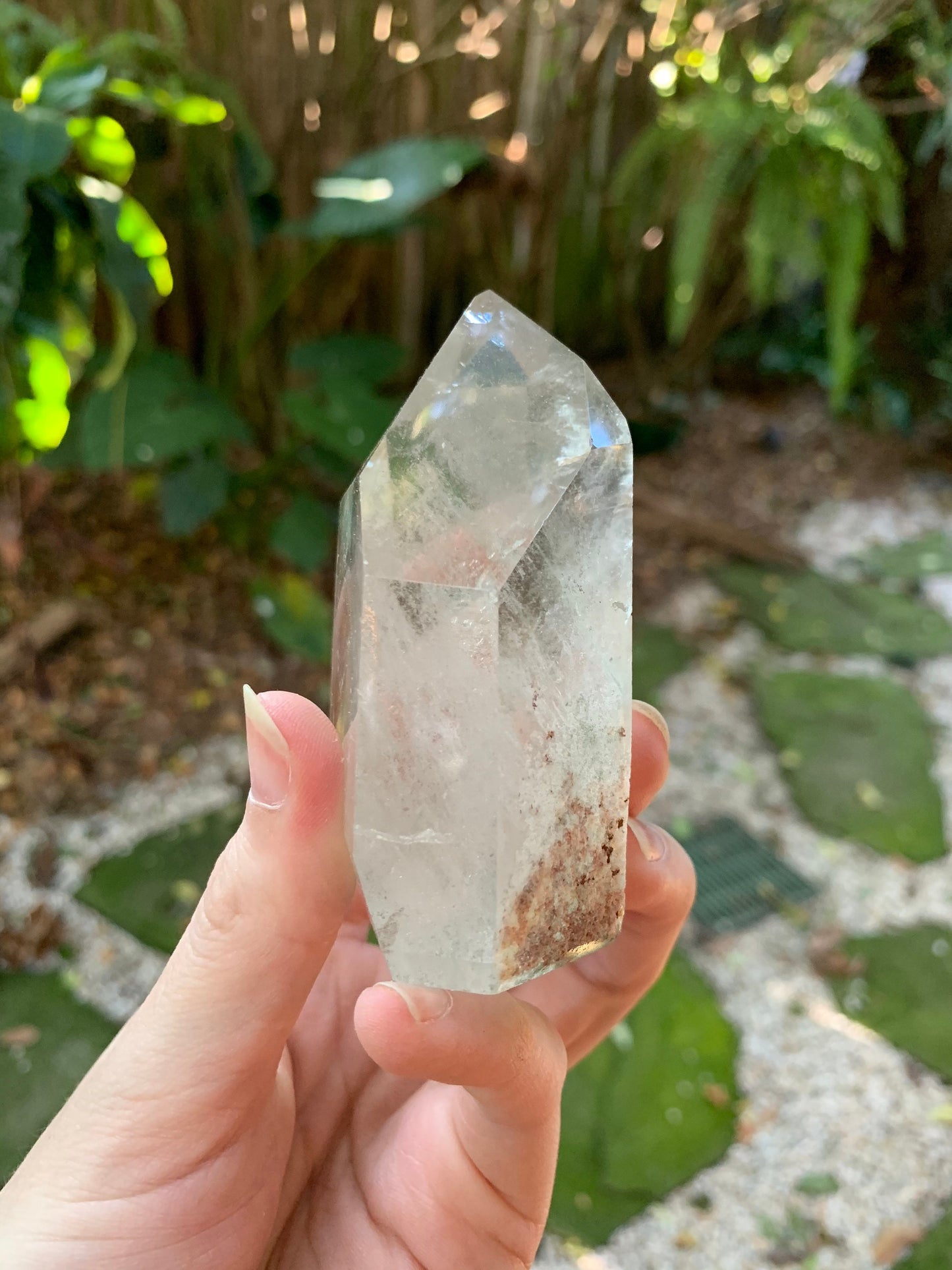 Polished Garden/Senic Quartz Point Specimen With Chlorite 245.3g