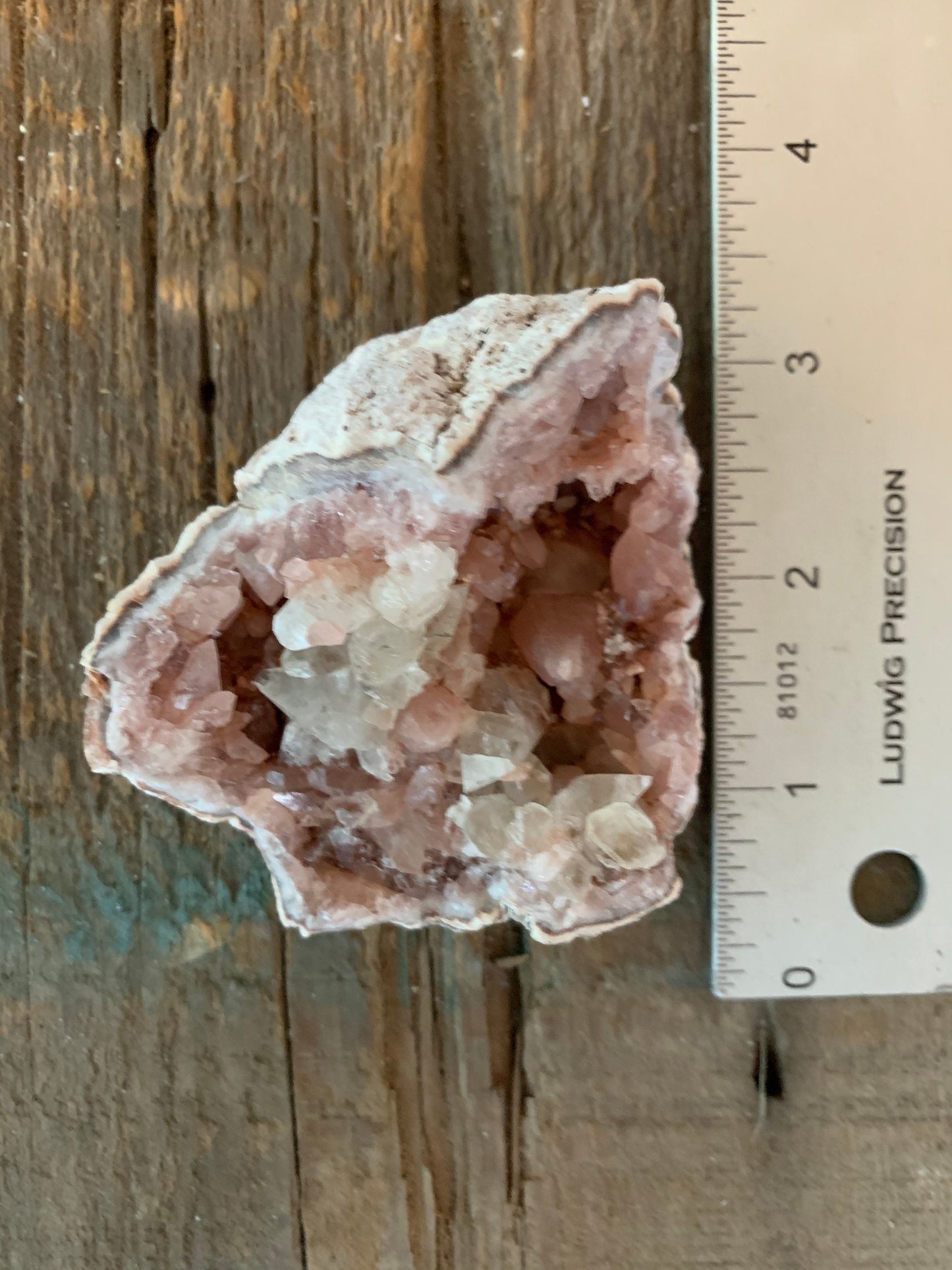 Beautiful Rare Pink Amethyst With Calcite Specimen Geode, From Patagonia 132.6g