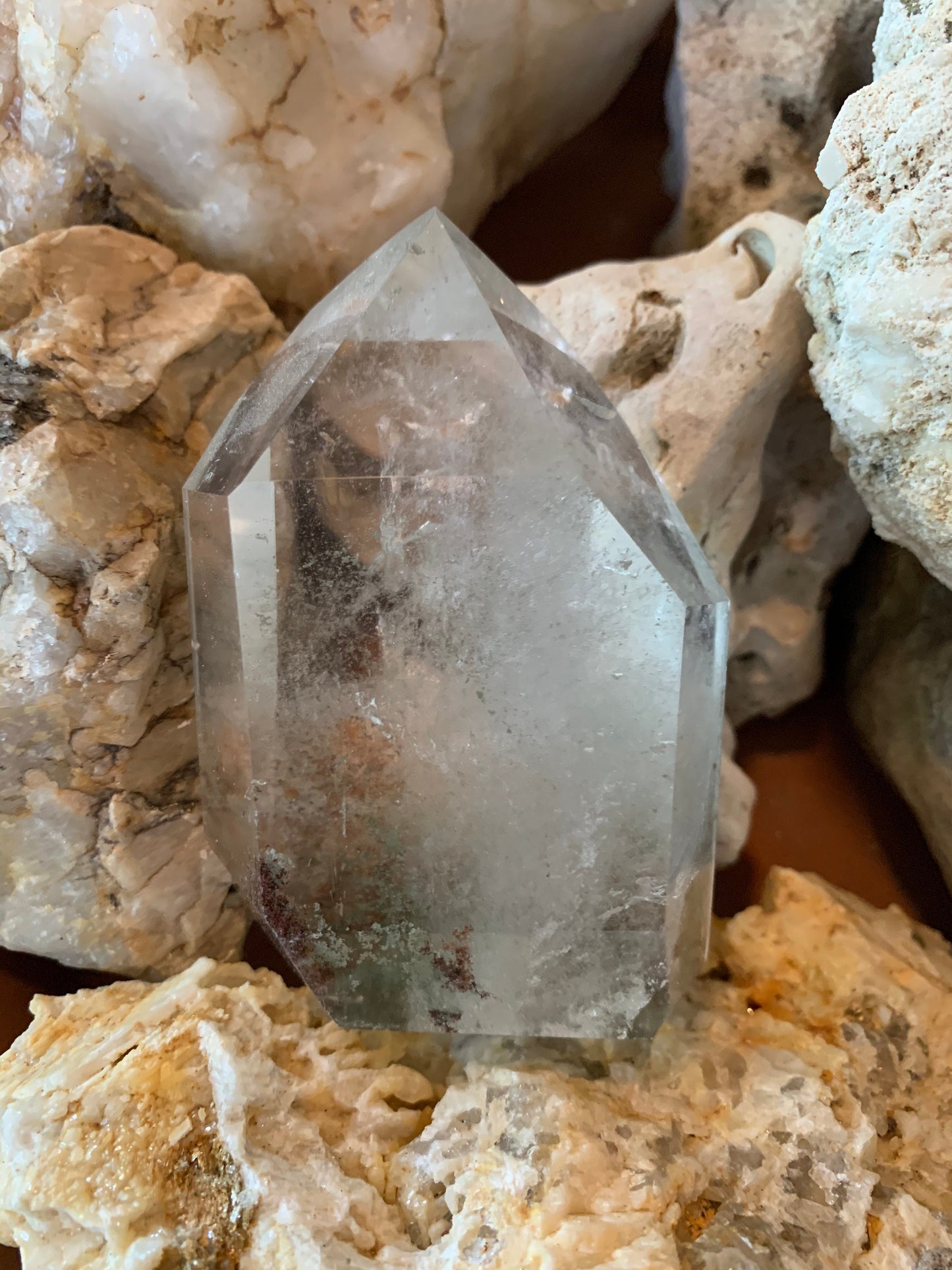 Polished Garden/Senic Quartz Point Specimen With Chlorite 245.3g