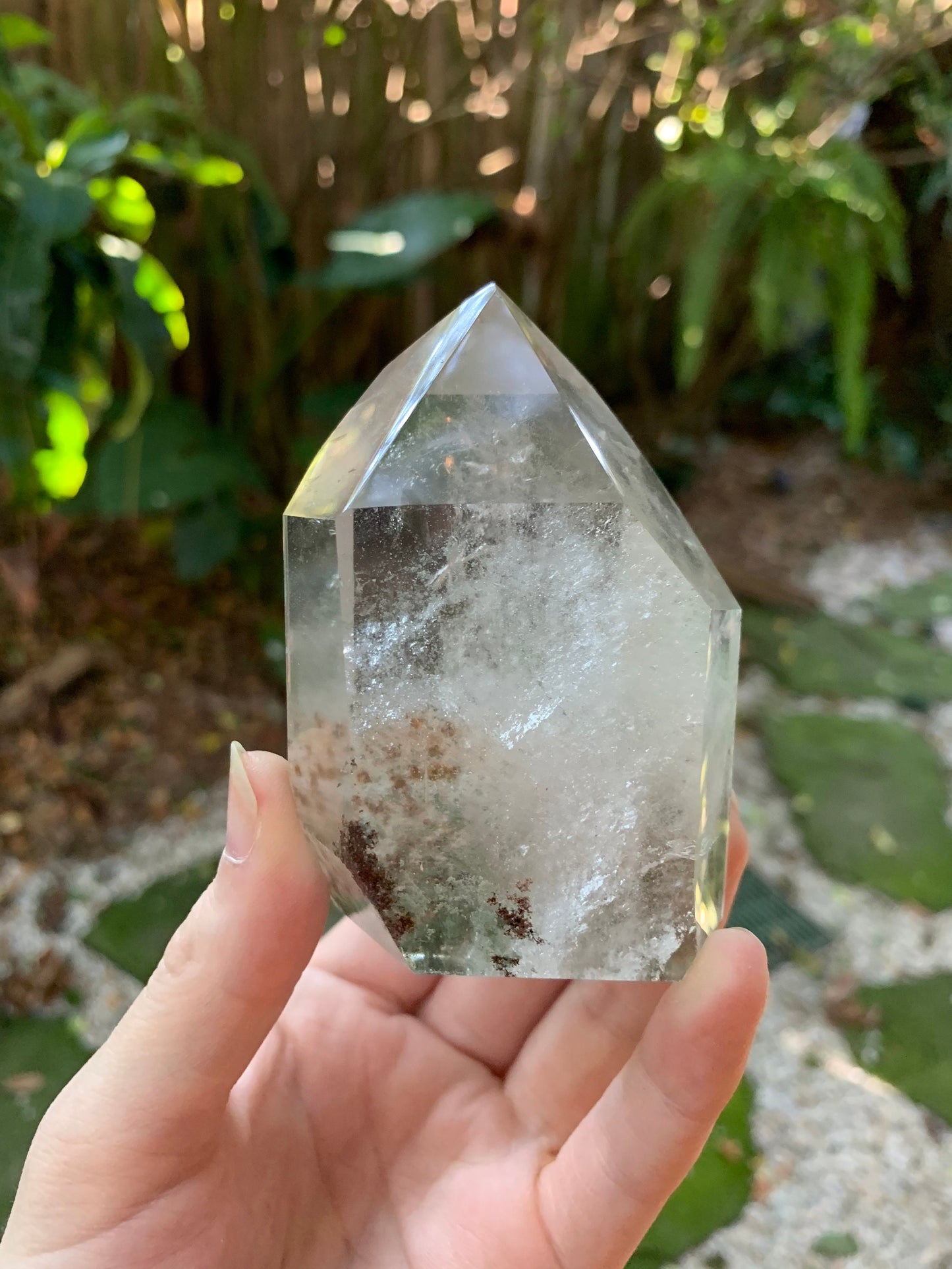 Polished Garden/Senic Quartz Point Specimen With Chlorite 245.3g