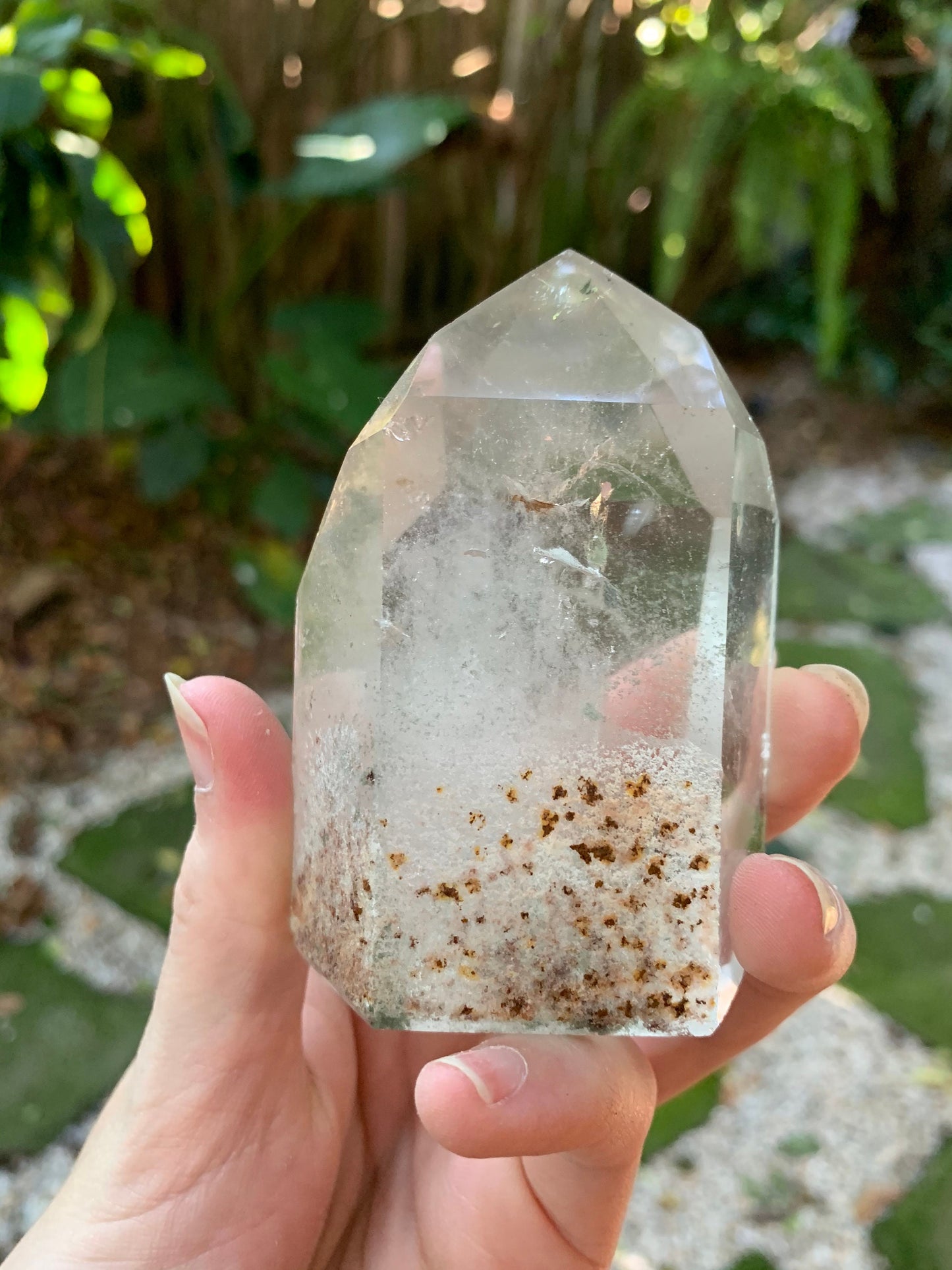 Polished Garden/Senic Quartz Point Specimen With Chlorite 245.3g