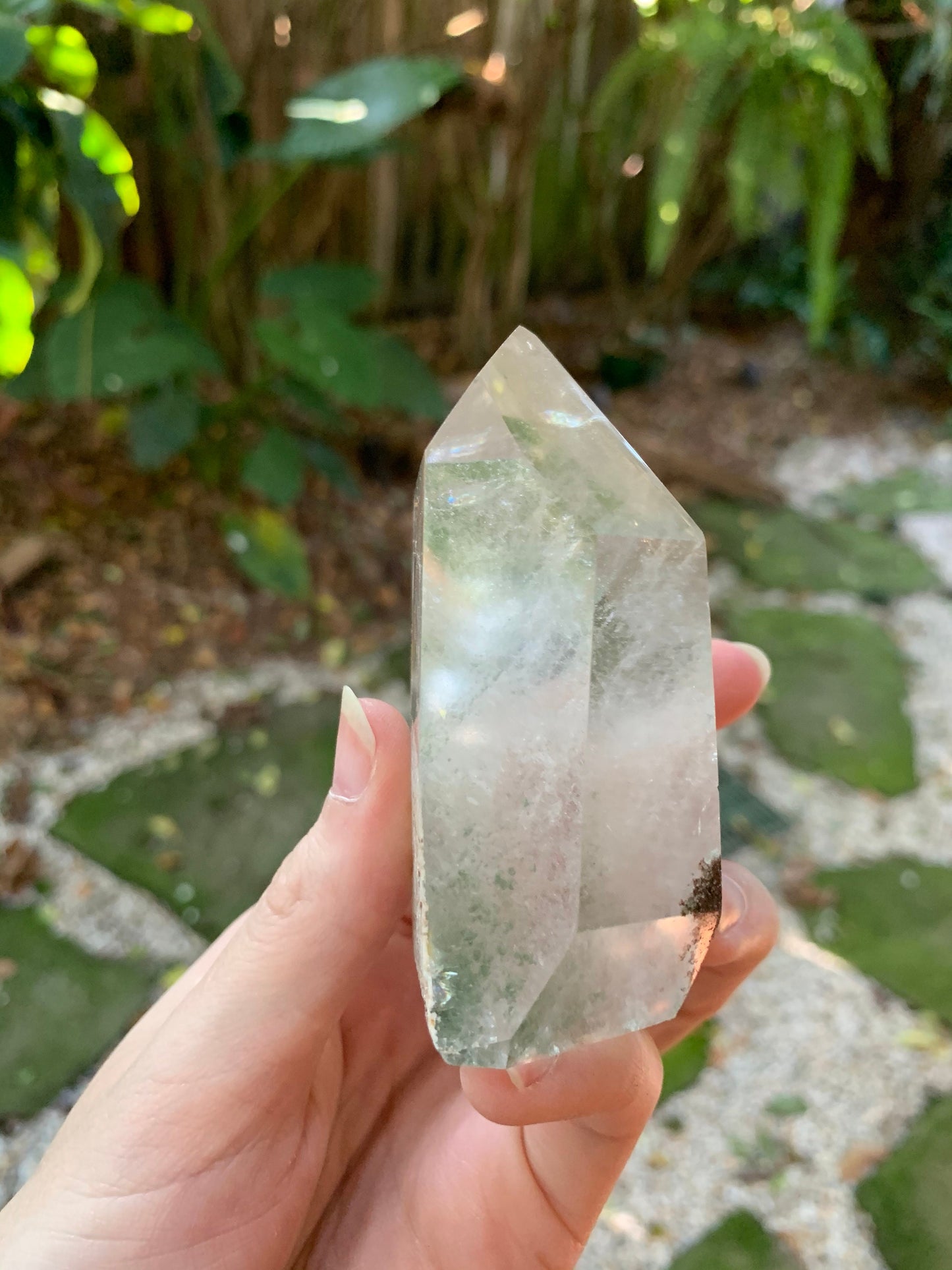 Polished Garden/Senic Quartz Point Specimen With Chlorite 245.3g